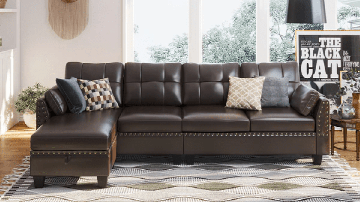 Faux Leather Sofa: What It Is, Measurements, and Care Tips - Honbaymall