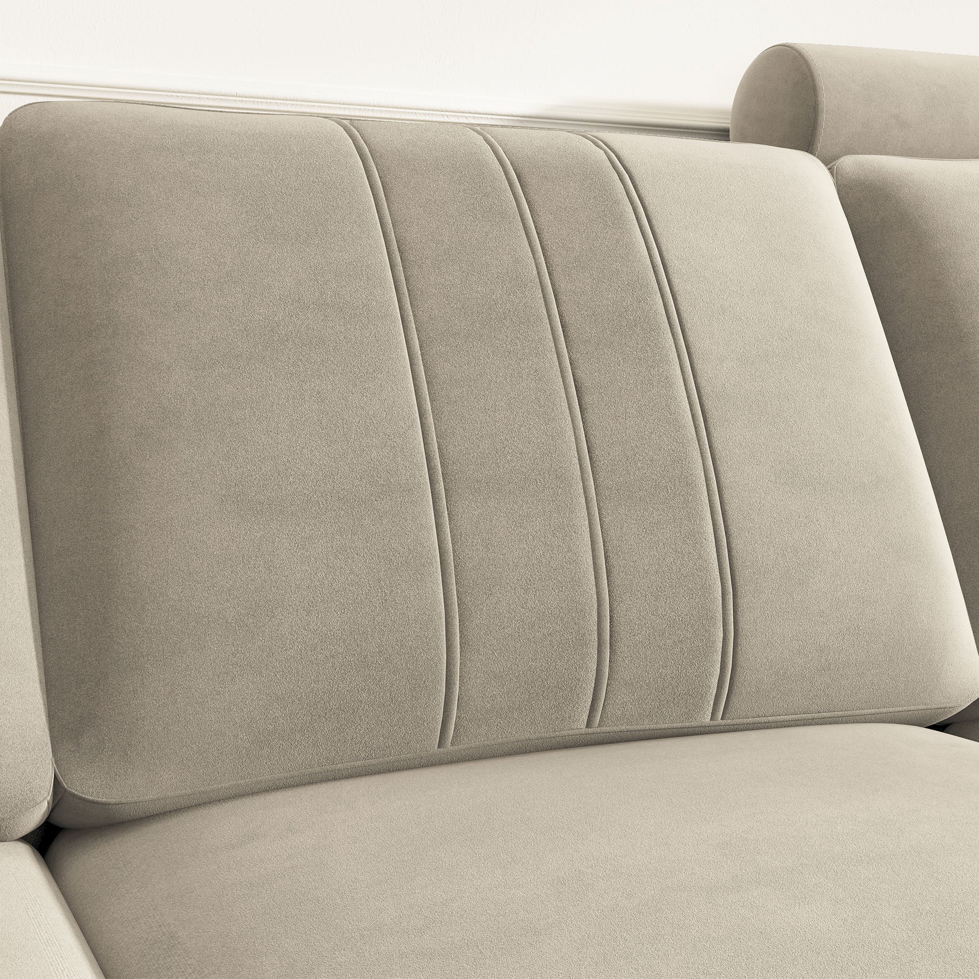 HONBAY Velvet L Shaped Sectional Sofa Couch with Reversible Storage Chaise