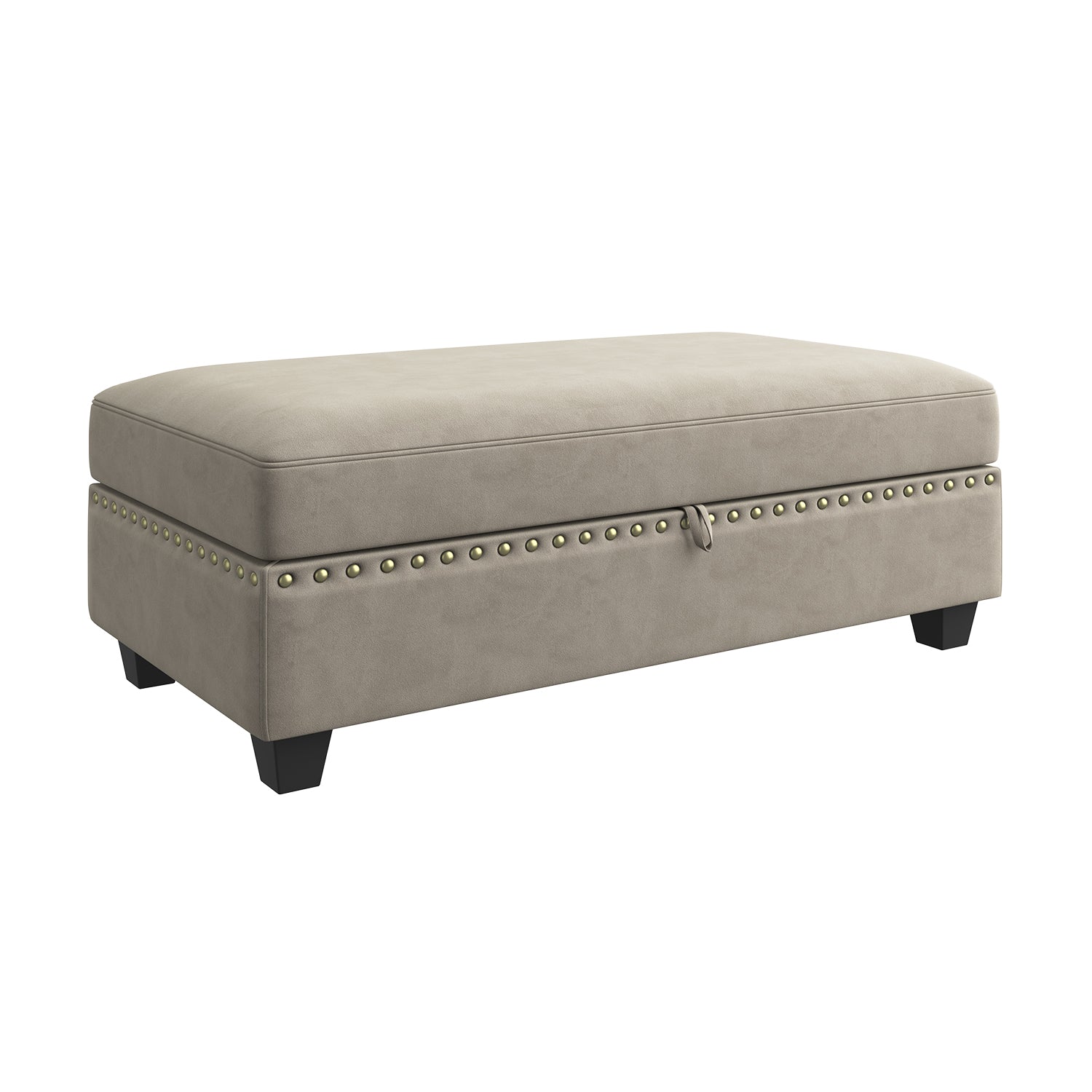 HONBAY Rectangle Storage Ottoman for Sectional Sofa