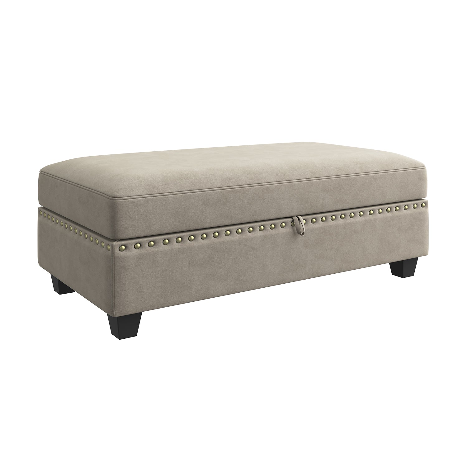 HONBAY 1 Piece Velvet Storage Ottoman