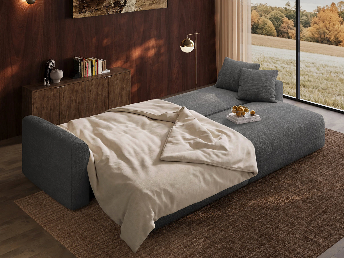 Cala 2-Seater Chenille Sofa Bed with Storage
#Color_ Charcoal Gray