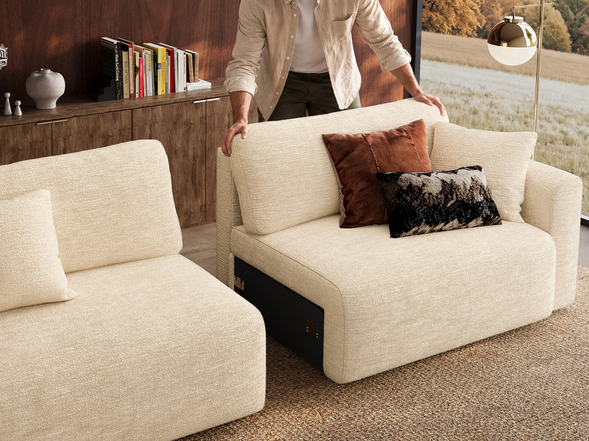 Cala 2-Seater Chenille Sofa Bed with Storage