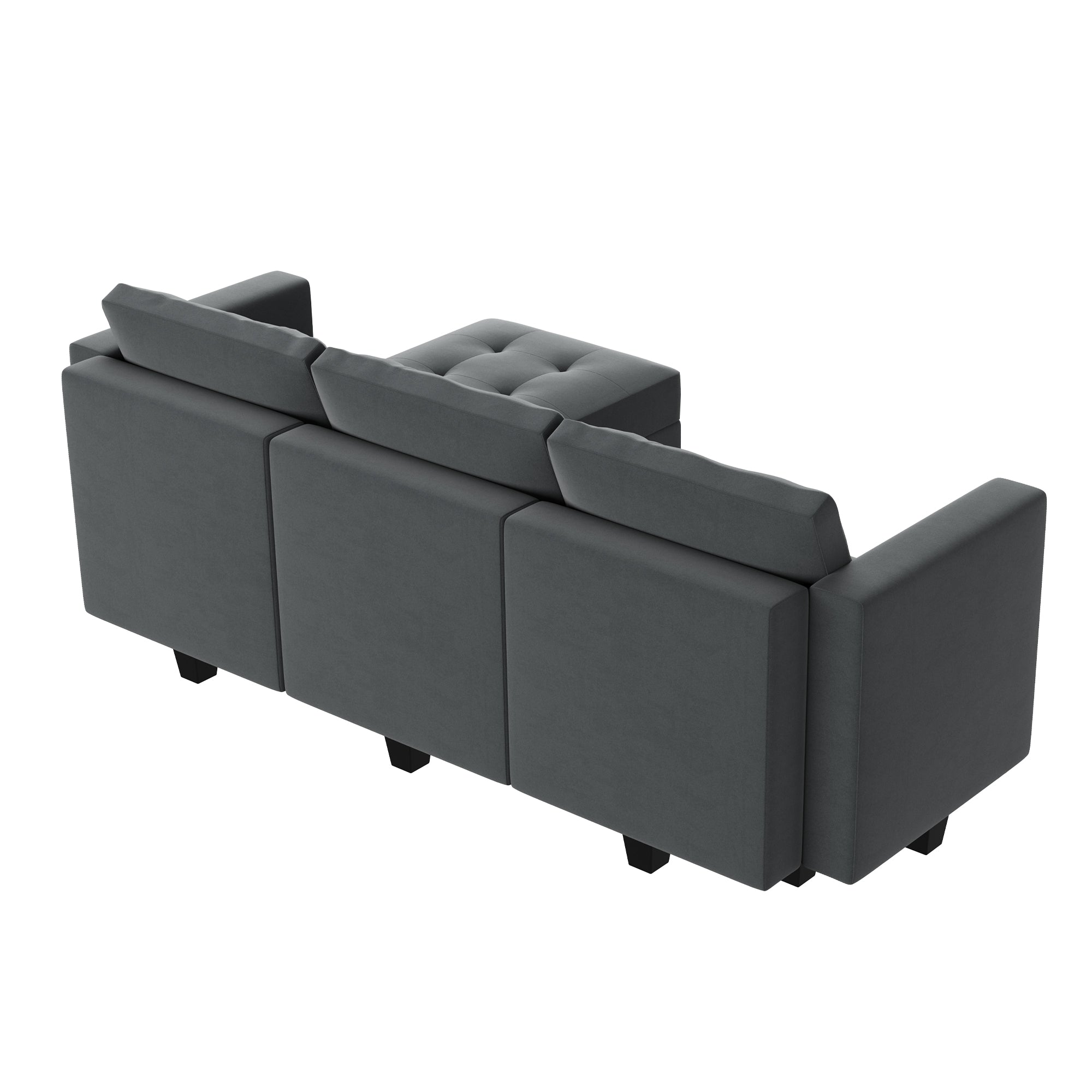 HONBAY 4-Piece Velvet Modular Sectional With Storage Seat