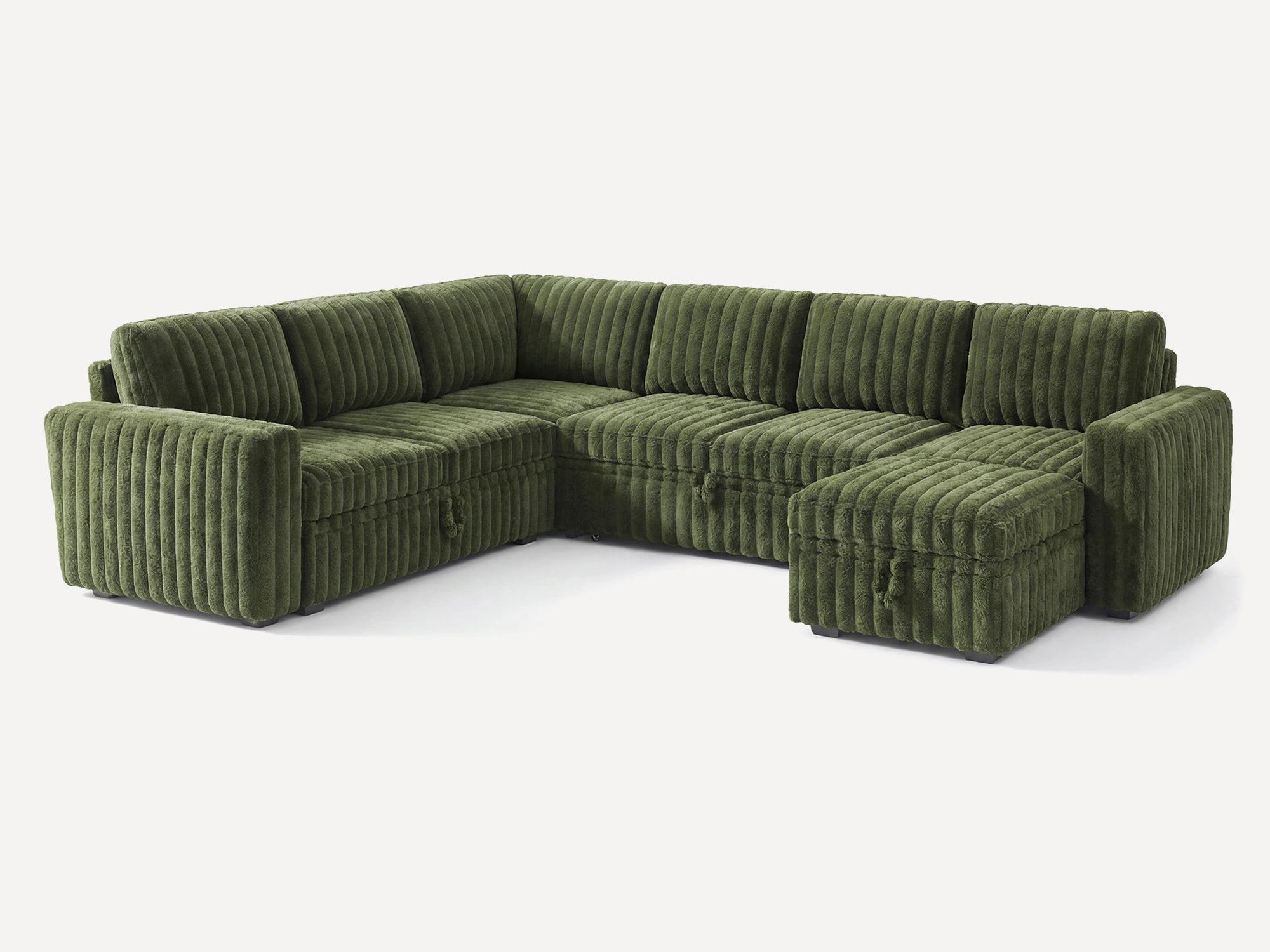 Molit 7-Piece Pull-Out Sectional
#Color_Faux Rabbit Fur Green
