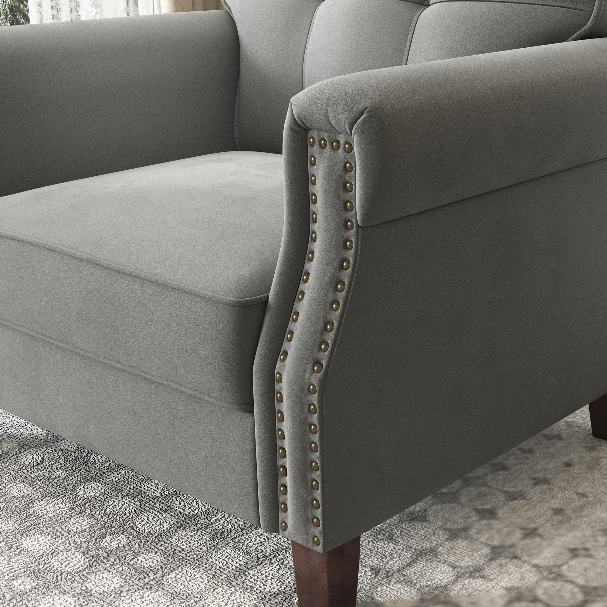 HONBAY Velvet Vintange Accent Chiar