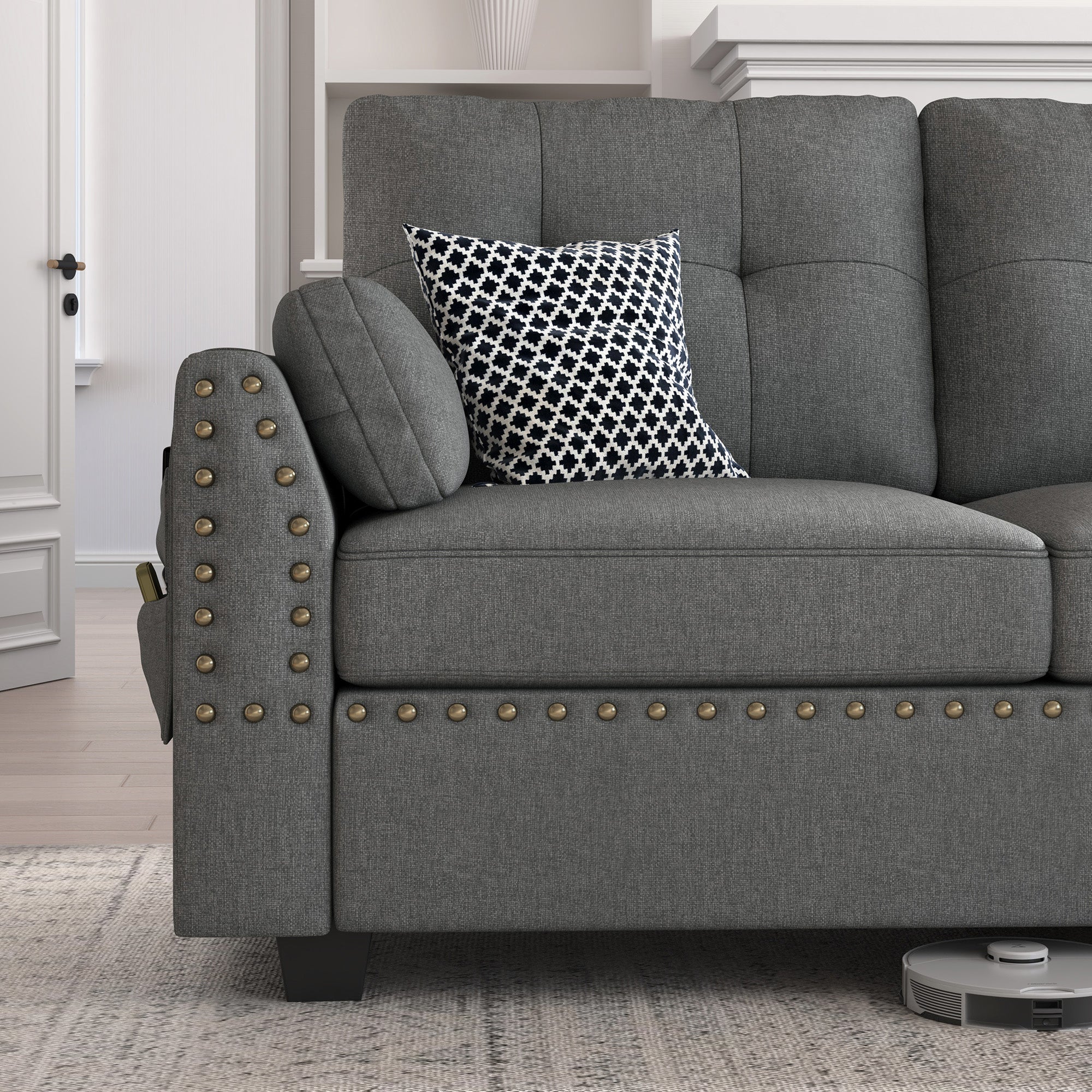 HONBAY 4-Seat U-Shaped Sectional Sofa with Storage Reversible Chaise Set