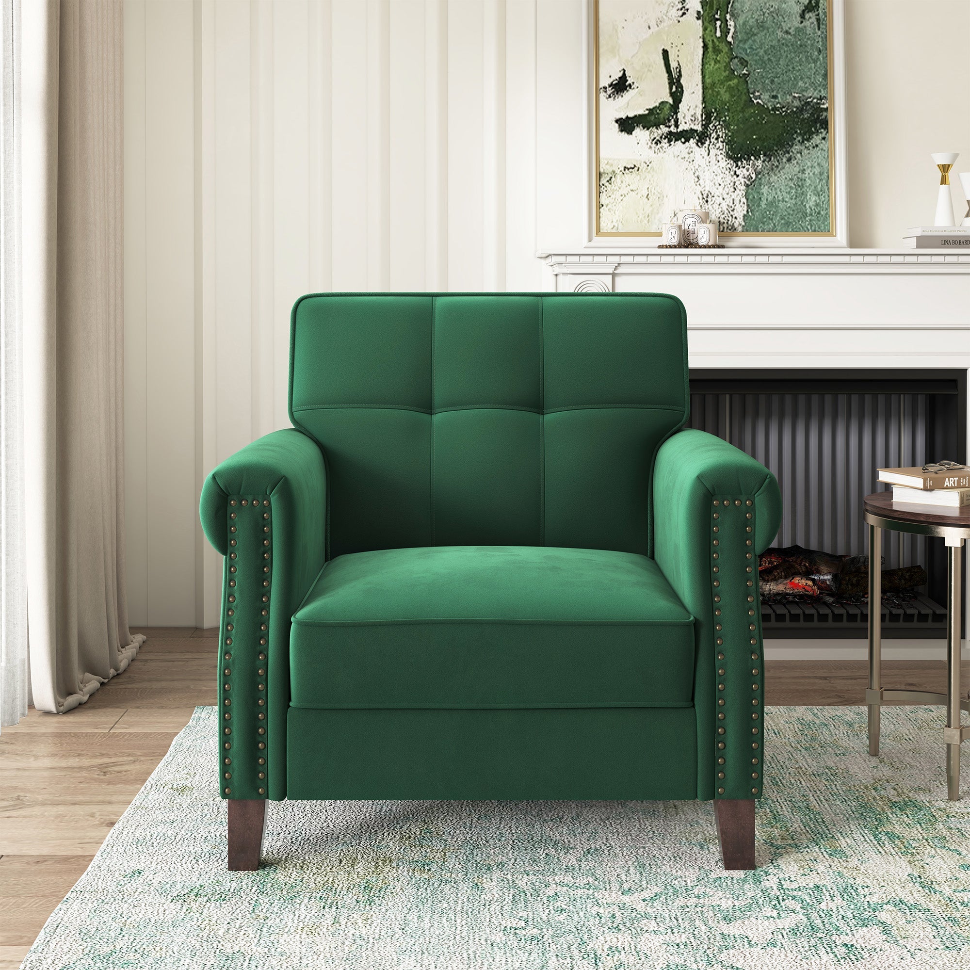 HONBAY Velvet Vintange Accent Chiar