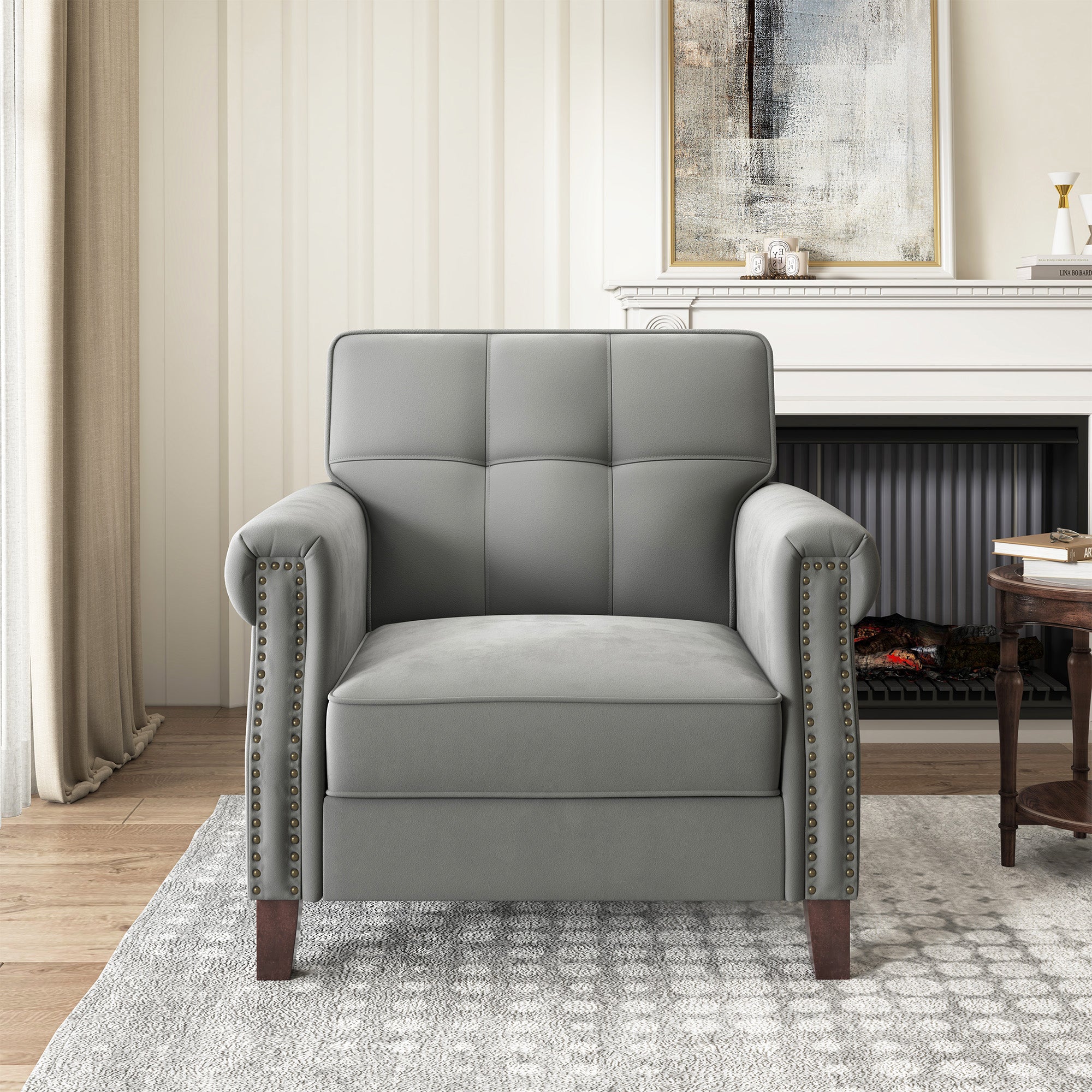 HONBAY Velvet Vintange Accent Chiar