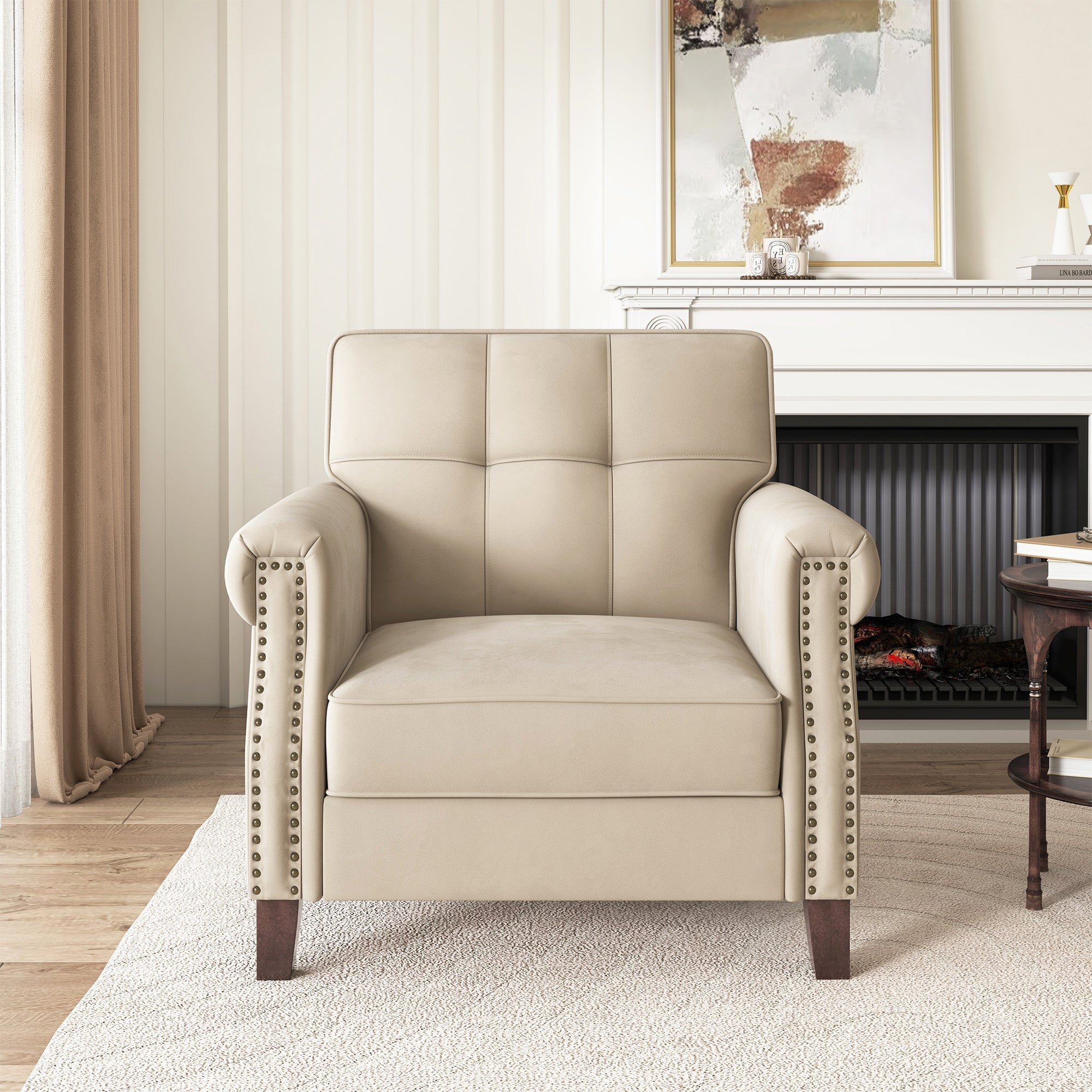 HONBAY Velvet Vintange Accent Chiar
