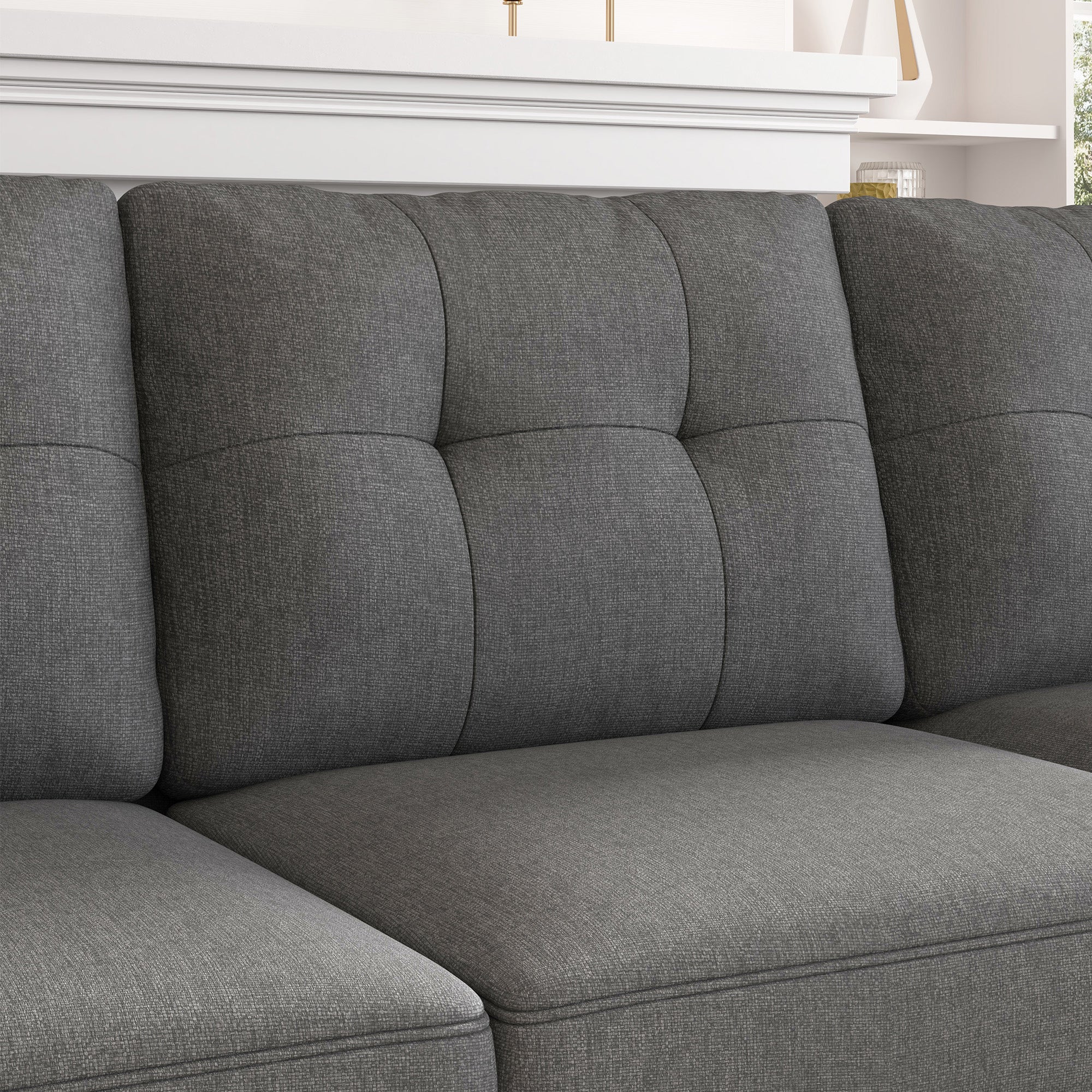 HONBAY 4-Seat U-Shaped Sectional Sofa with Storage Reversible Chaise Set