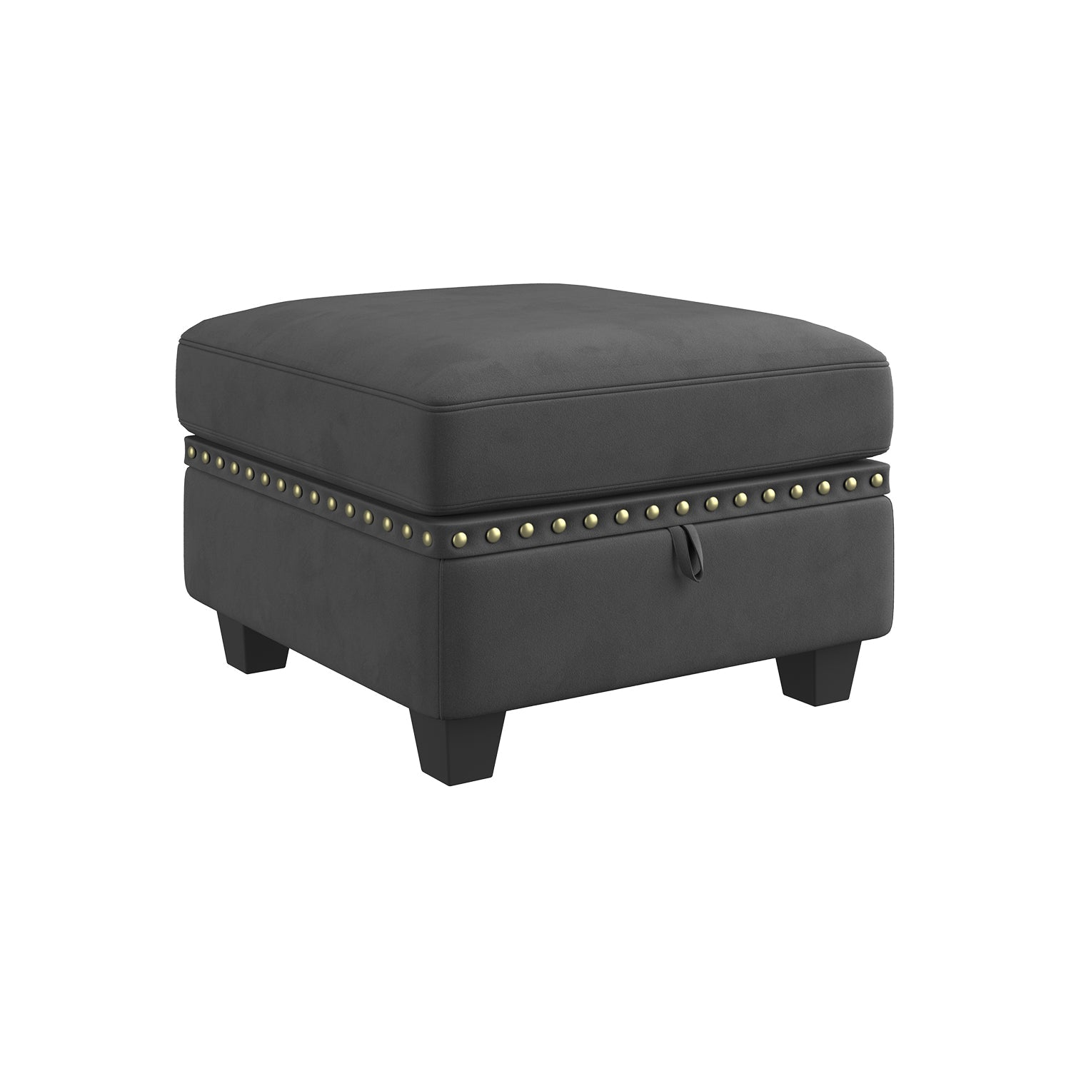 HONBAY 1 Piece Velvet Storage Ottoman