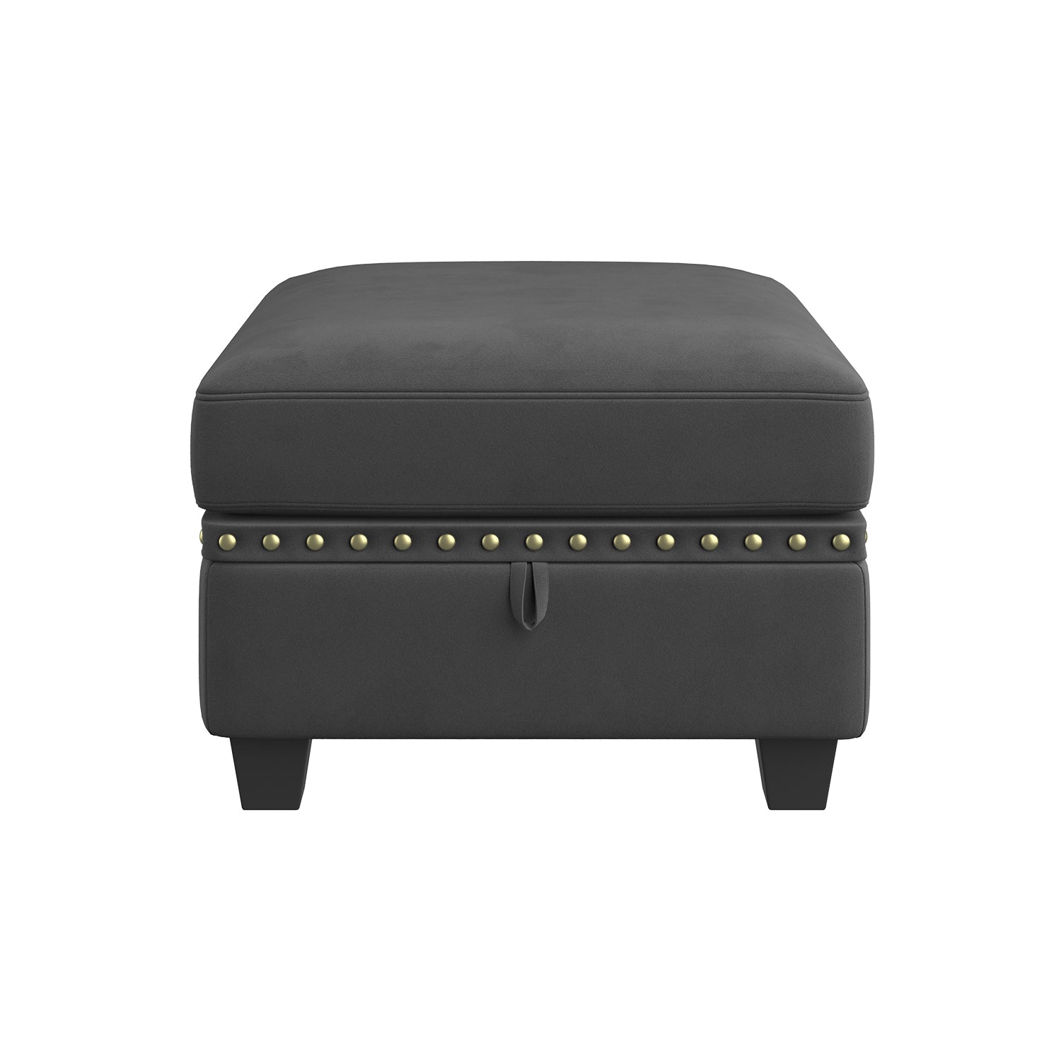 HONBAY 1 Piece Velvet Storage Ottoman