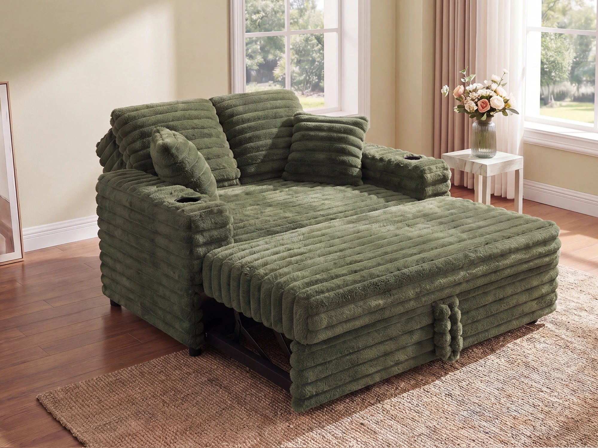 #Color_Faux Rabbit Fur Green