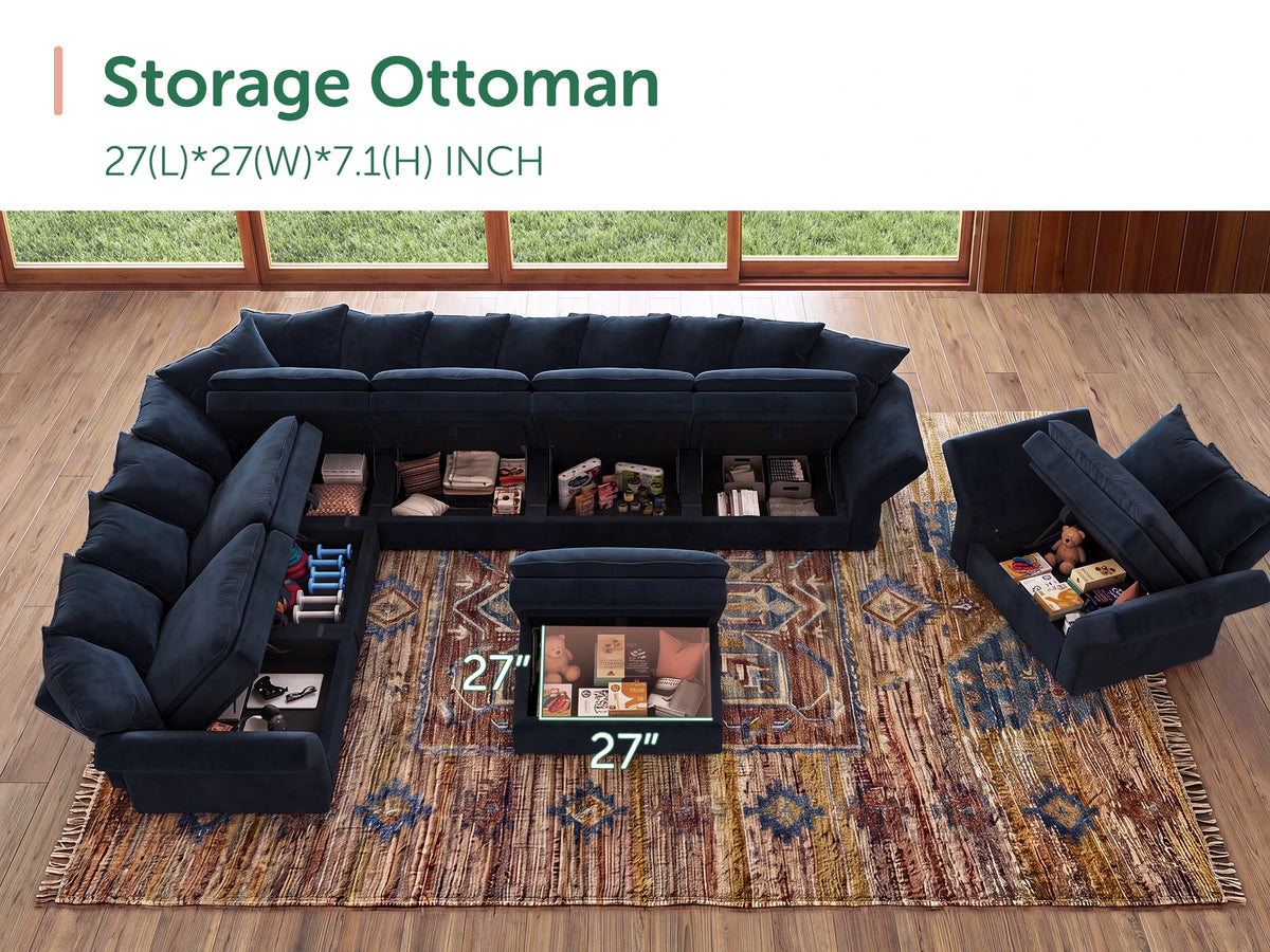 Opua Living Room Set 6 Seater Cloud Sectional with Armchair