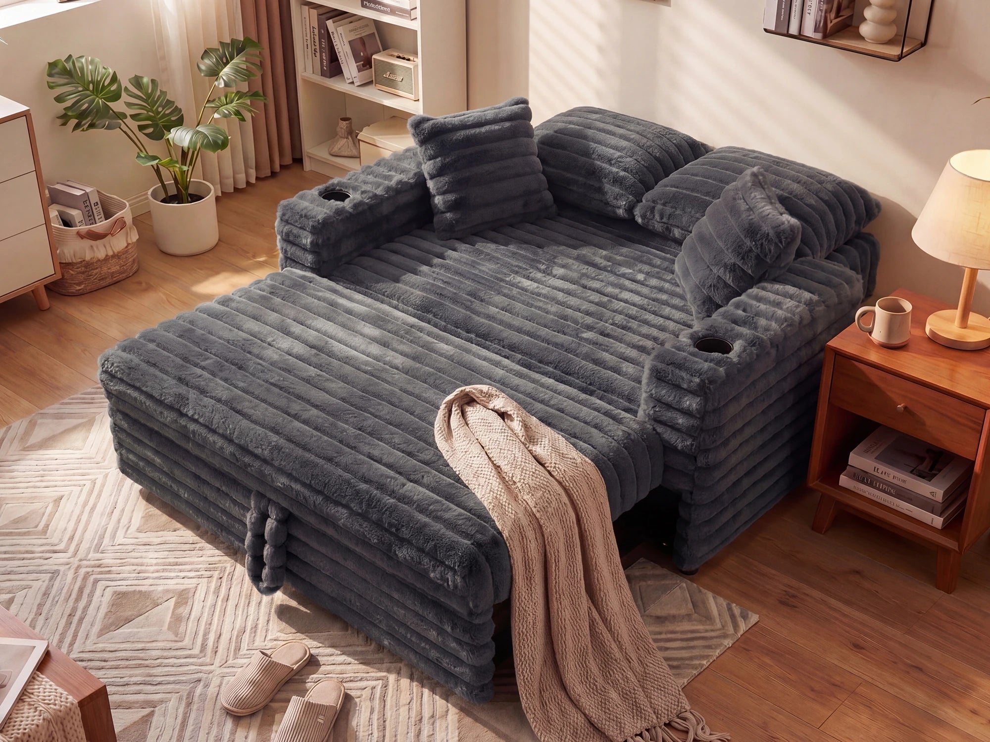 #Color_Faux Rabbit Fur Gray