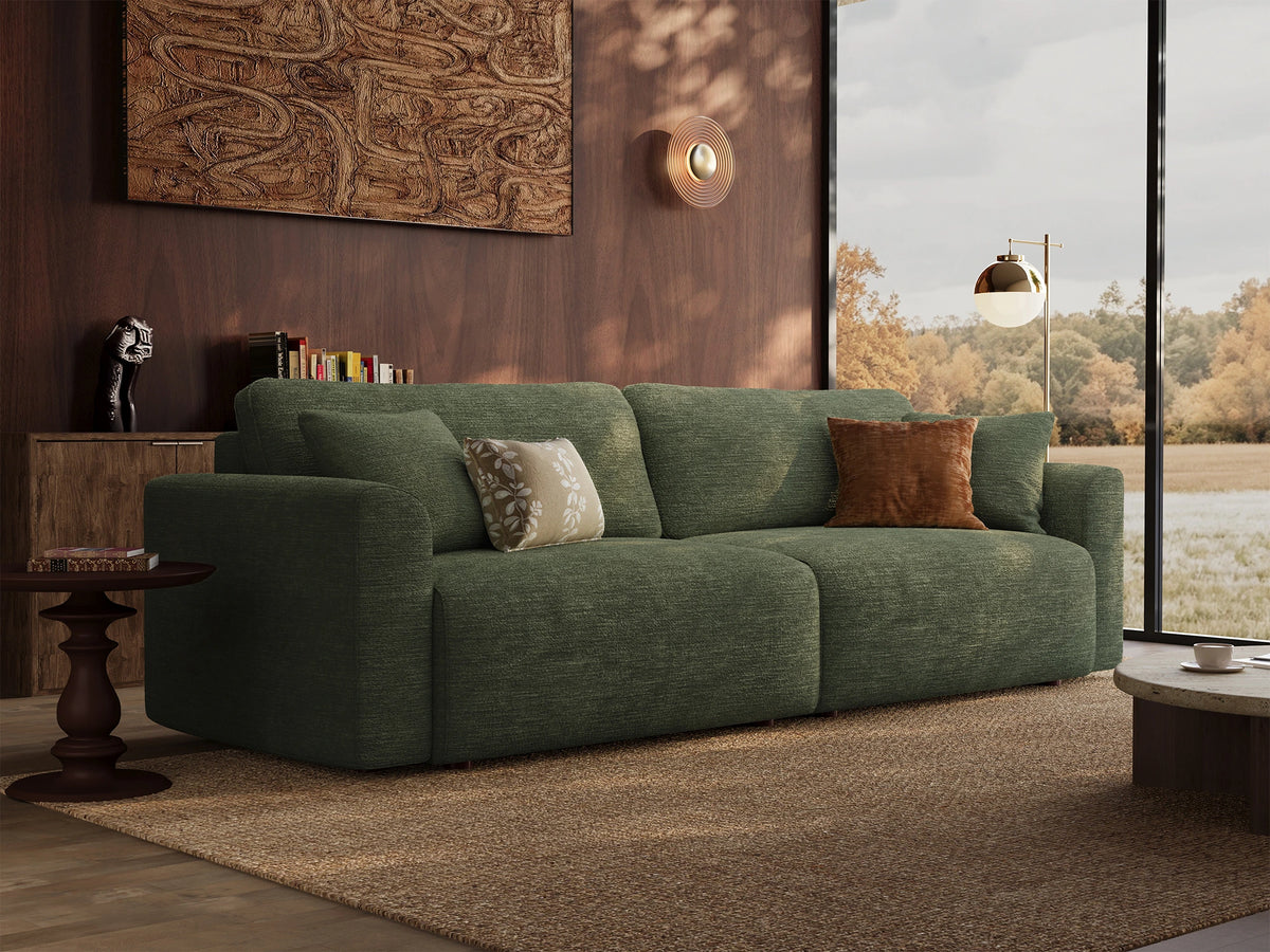 Cala 2-Seater Chenille Sofa Bed with Storage
#Color_ Olive Green