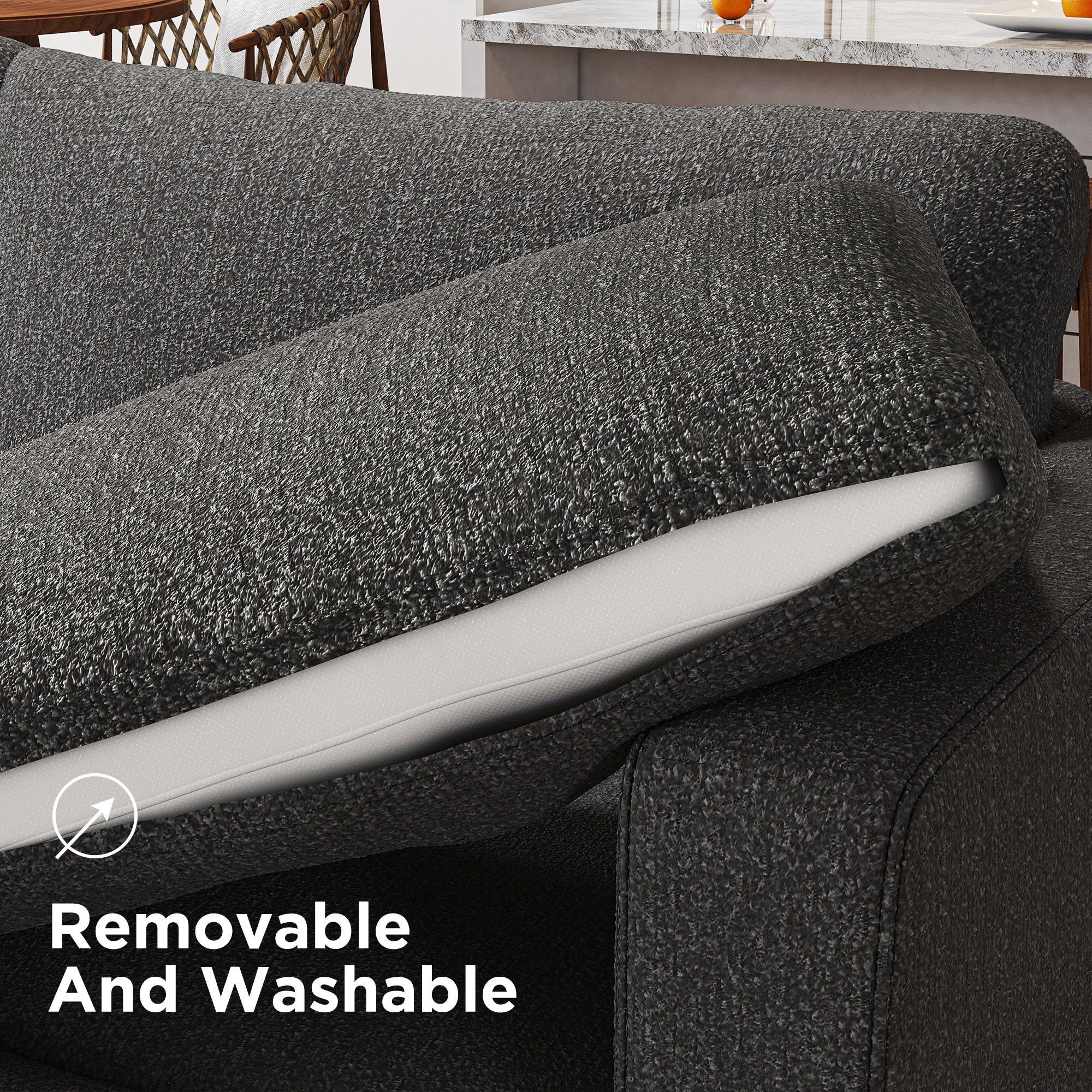 HONBAY 3-Seat Wider Modular Sofa for Home Movie Cinema Theater