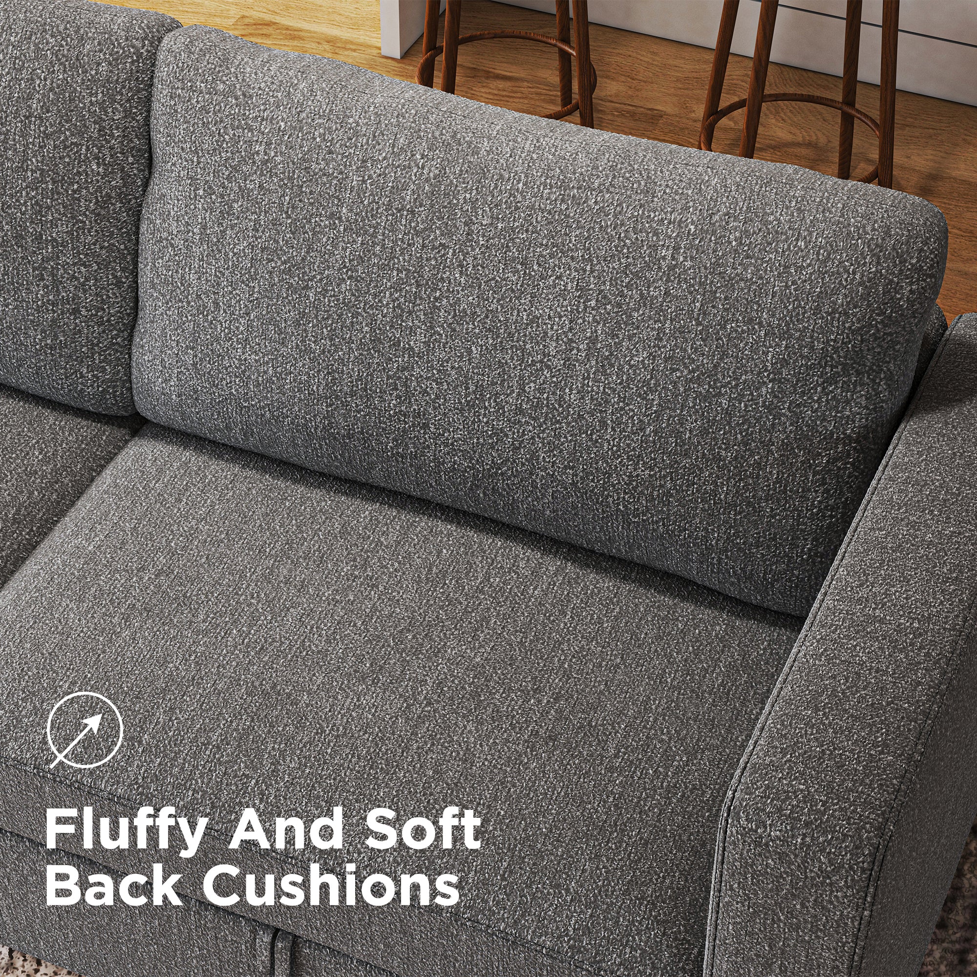 HONBAY 3-Seat Wider Modular Sofa for Home Movie Cinema Theater