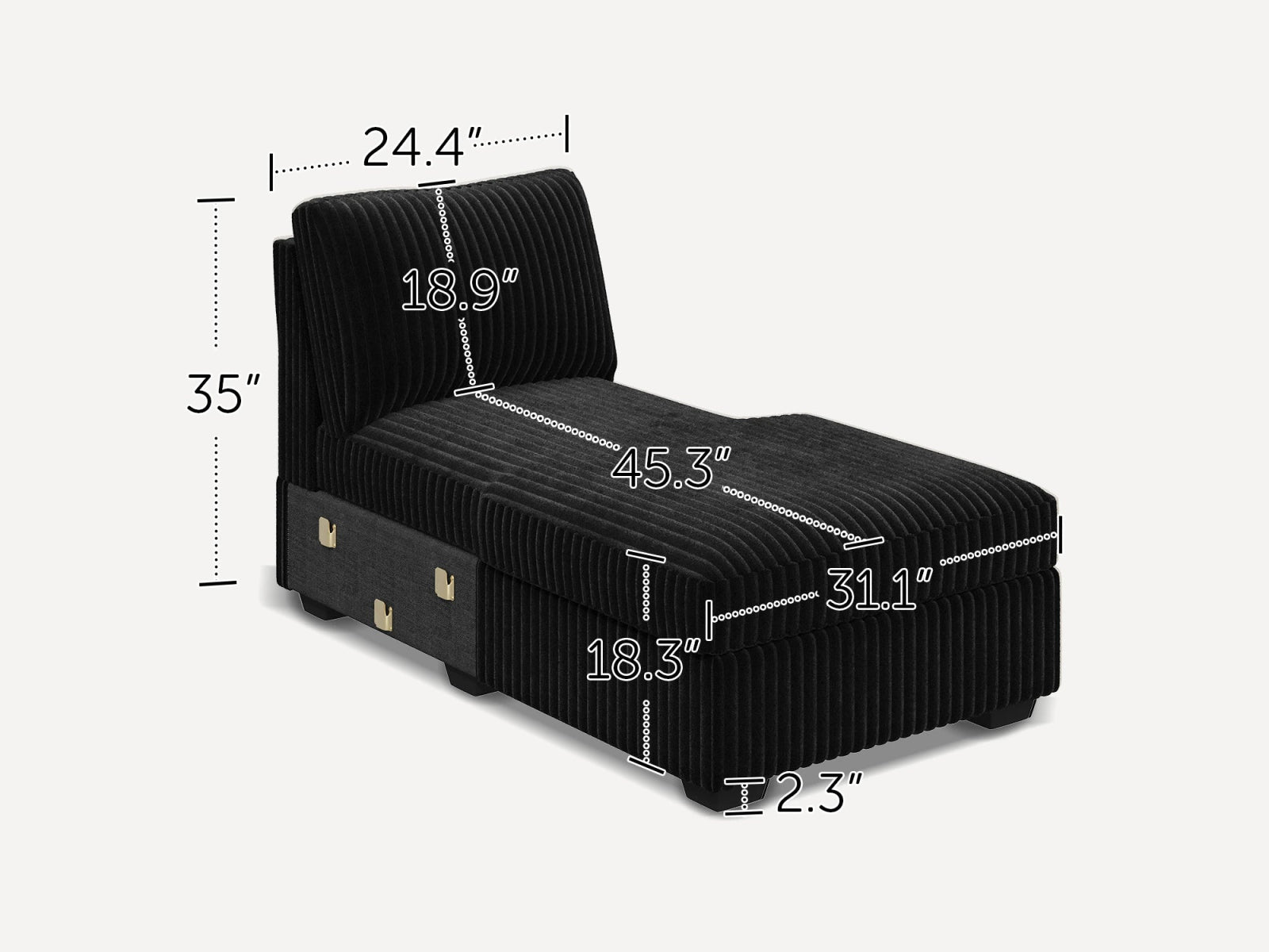 #Color_Wide Corduroy Black