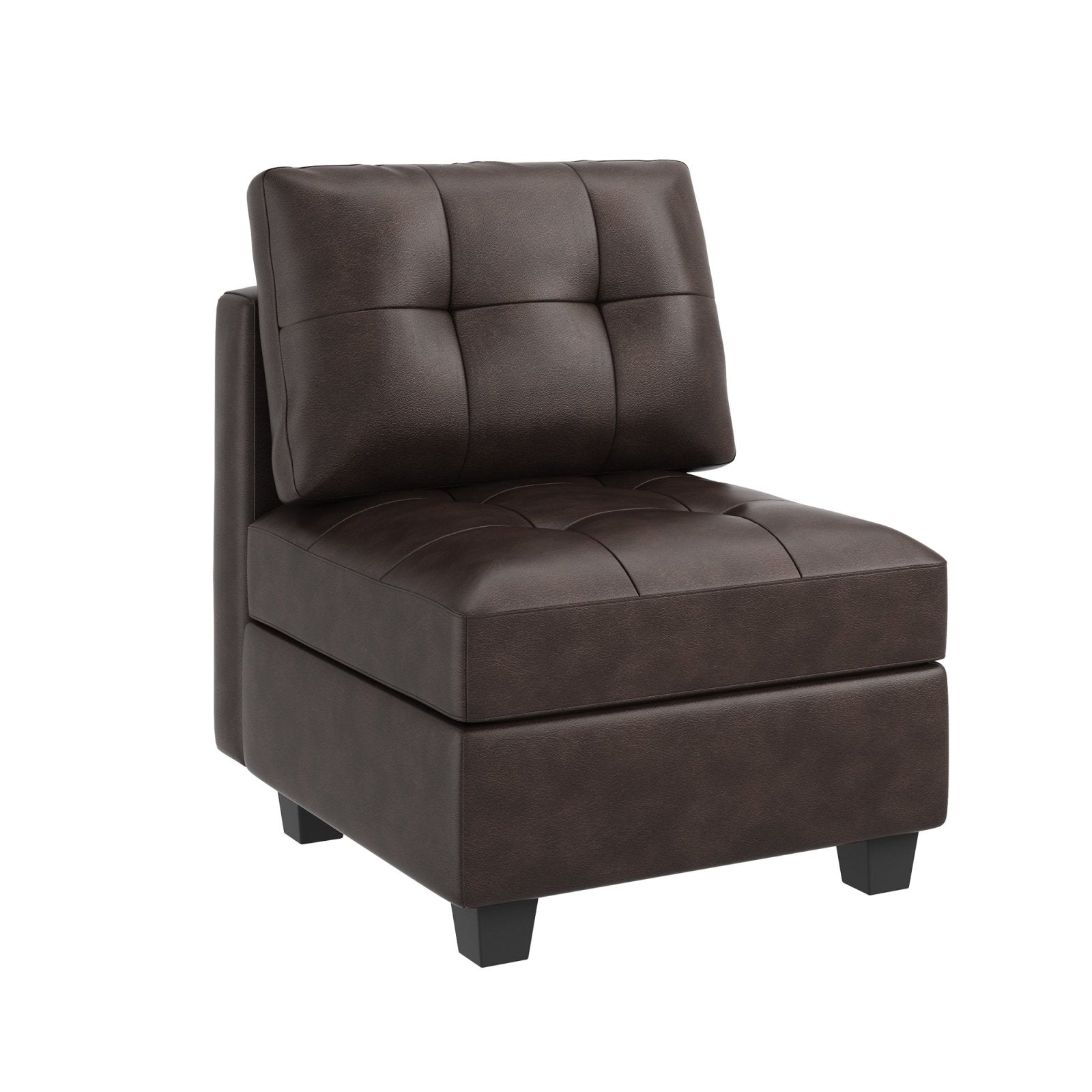 HONBAY 1 Piece Faux Leather Modular Sectional Storage Seat