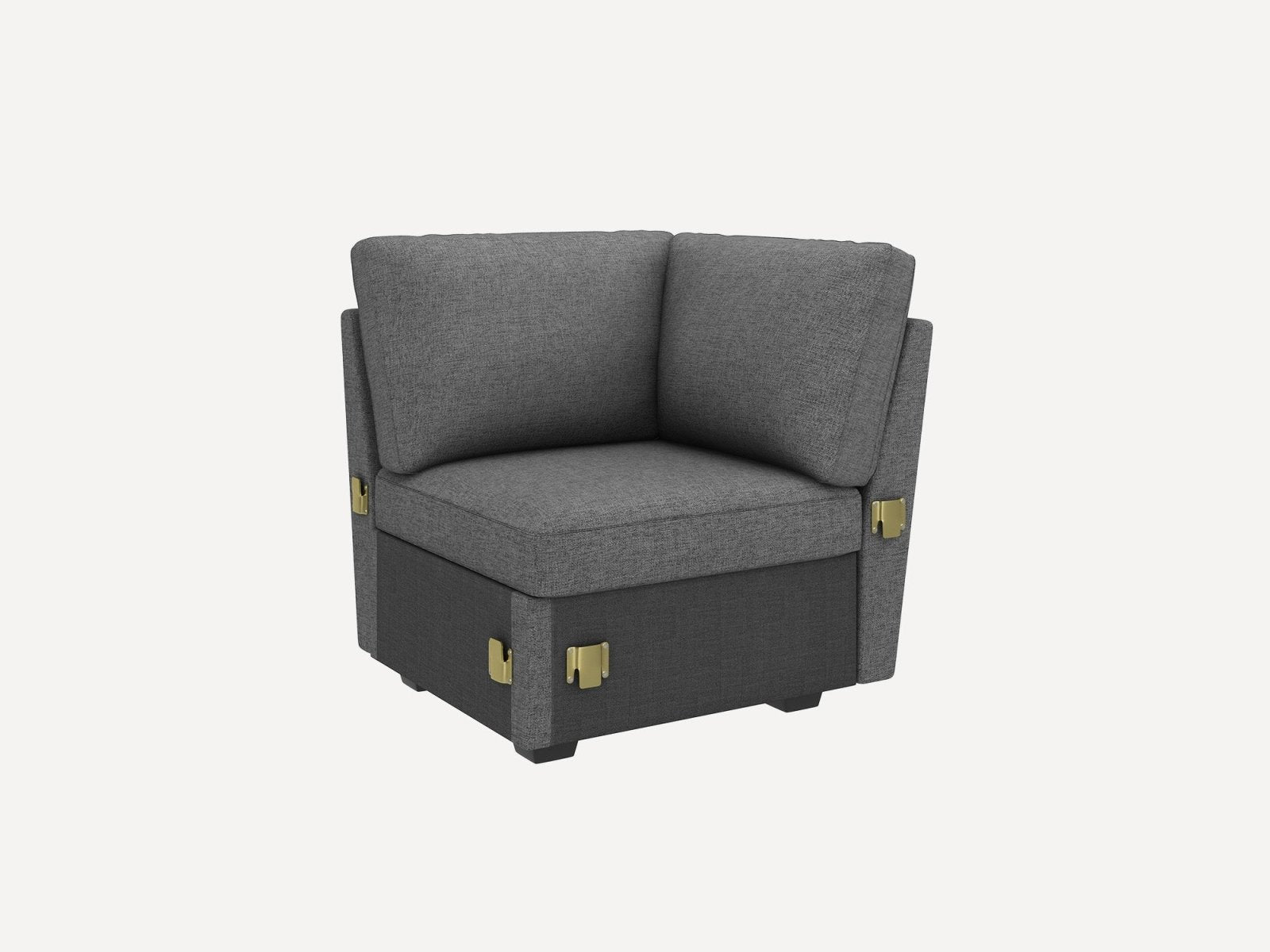 HONBAY 1 Piece Modular Sectional Corner Seat #Color_Dark Grey