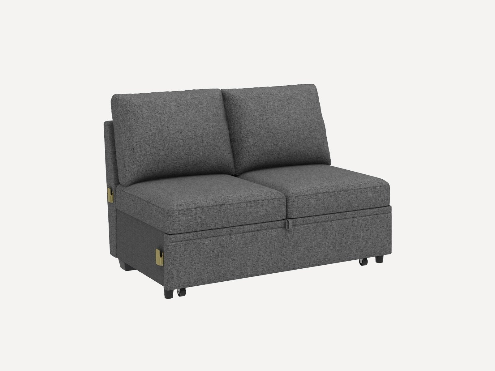 HONBAY 1 Piece Modular Sectional Pull Out Bed #Color_Dark Grey