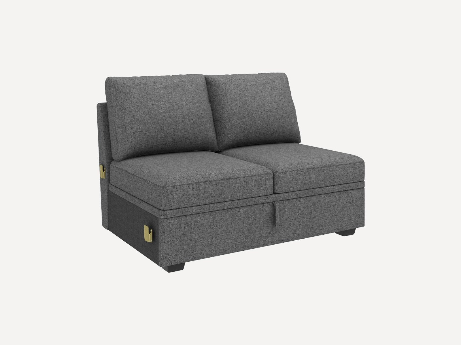 HONBAY 1 Piece Modular Sectional Storage Loveseat #Color_Dark Grey