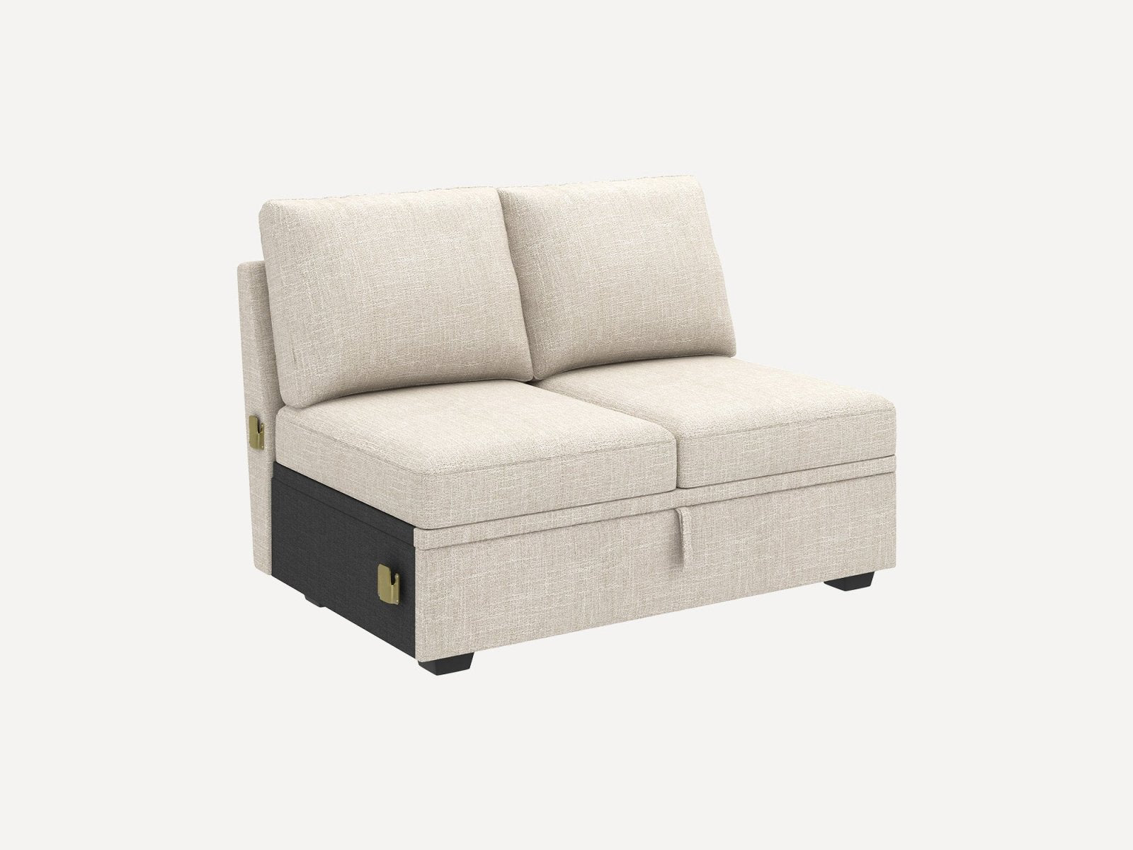 HONBAY 1 Piece Modular Sectional Storage Loveseat #Color_Beige