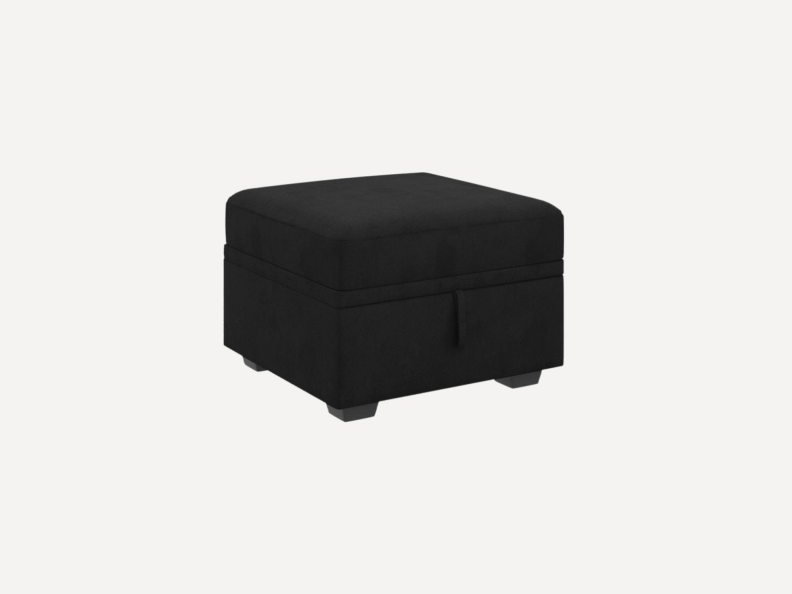 HONBAY 1 Piece Modular Sectional Storage Ottoman #Color_Velvet Black