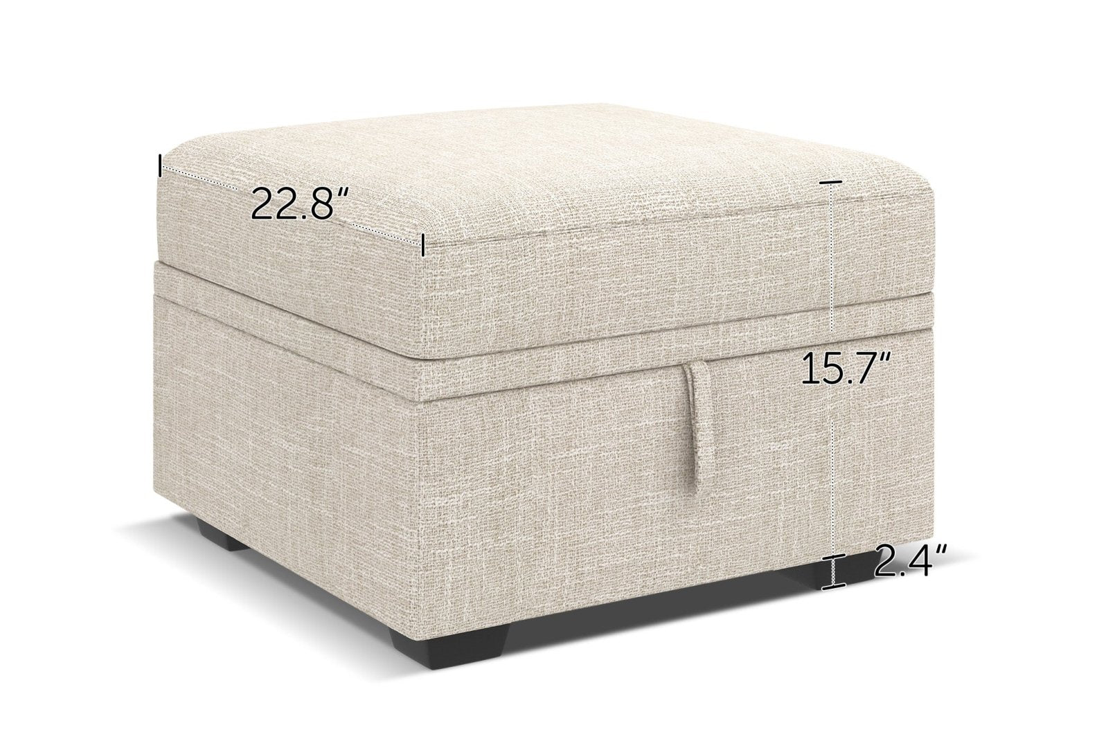HONBAY 1 Piece Modular Sectional Storage Ottoman #Color_Beige