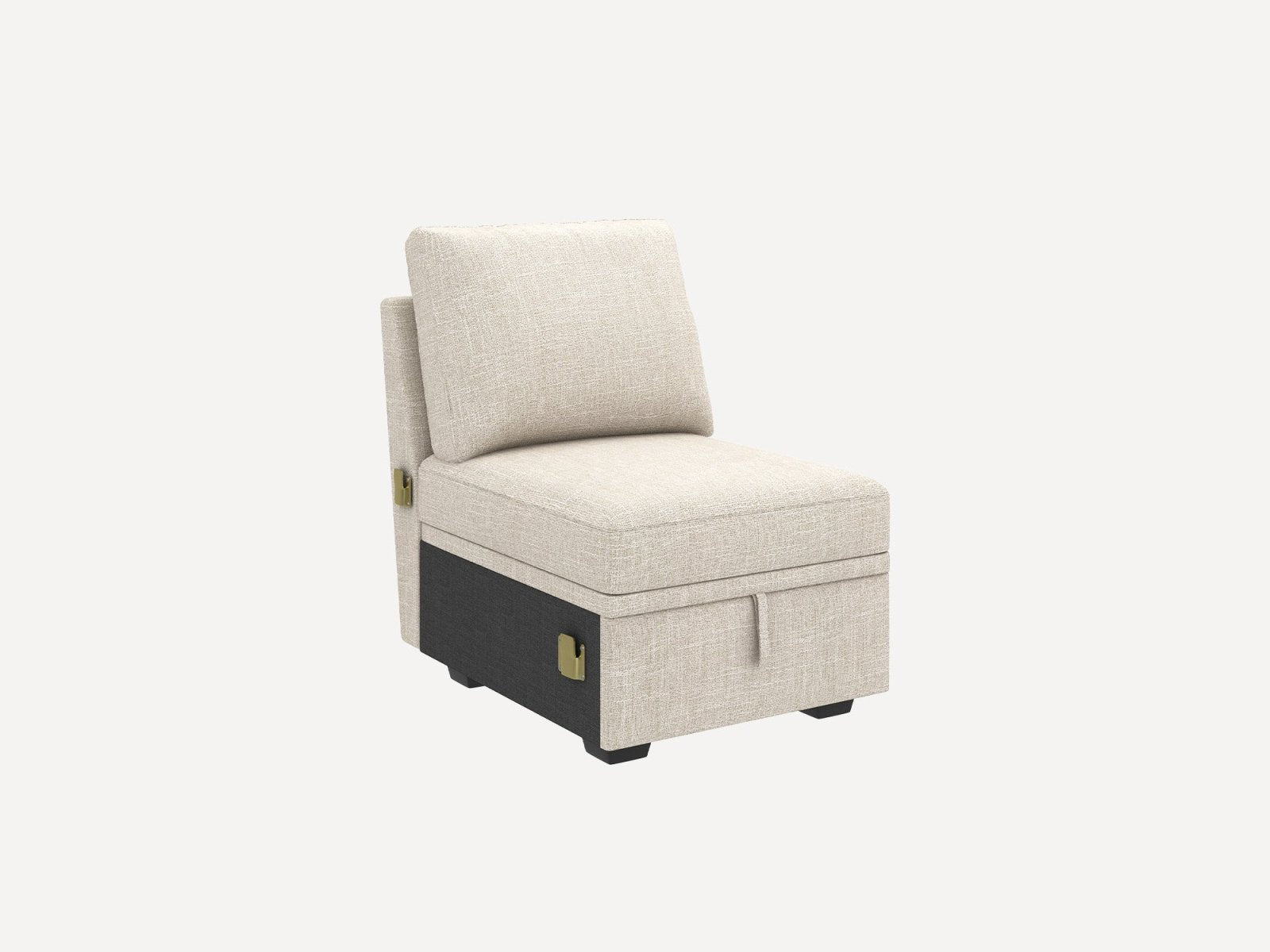 HONBAY 1 Piece Modular Sectional With Storage Seat #Color_Beige