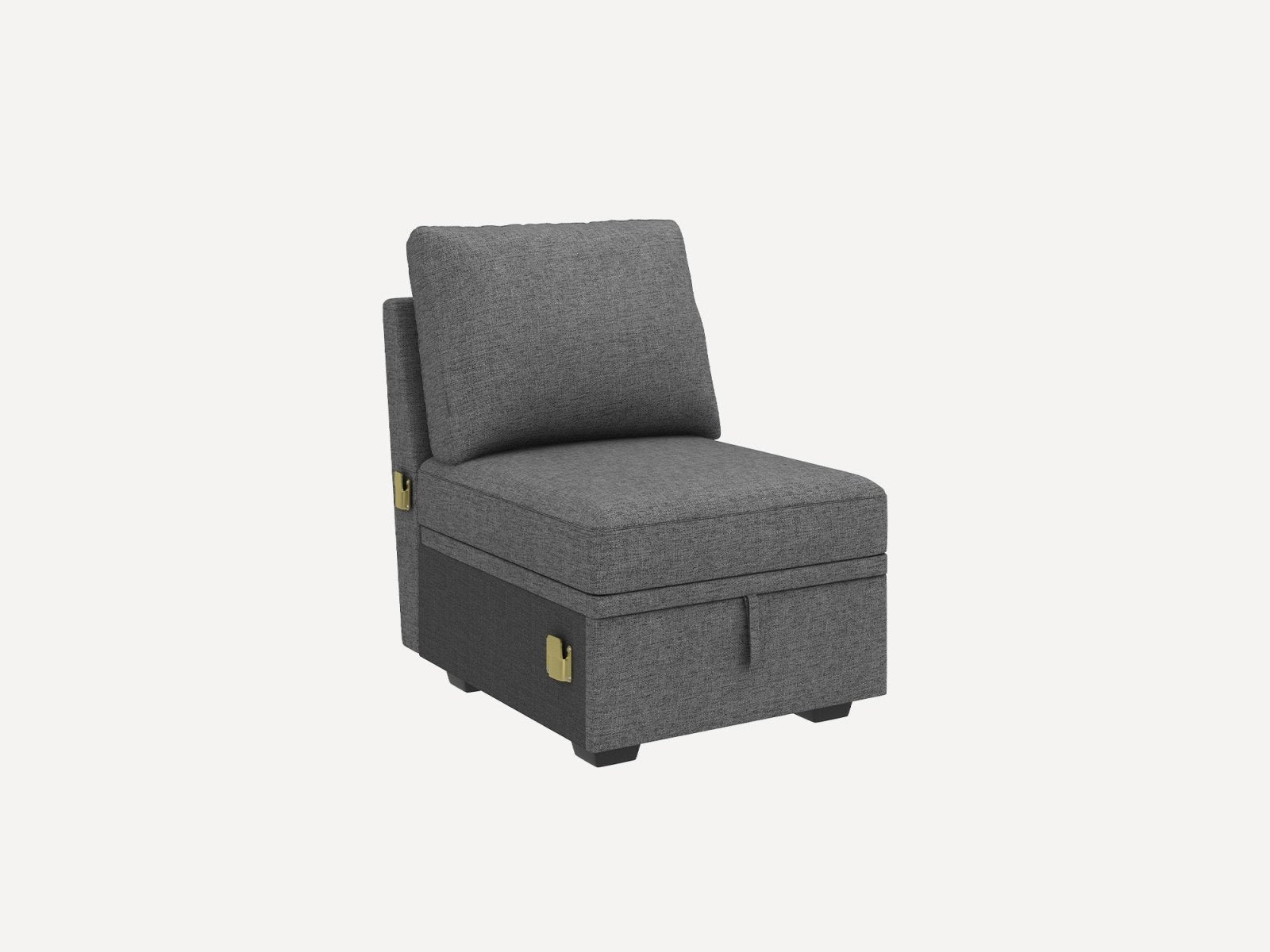 HONBAY 1 Piece Modular Sectional With Storage Seat #Color_Dark grey
