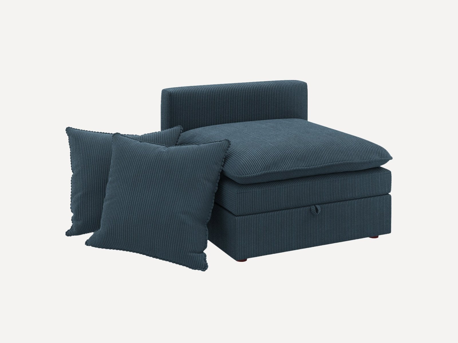 HONBAY 1 Piece Plush double-layer Cushion Corduroy Modular Sectional Seat
#Color_Corduroy Blue