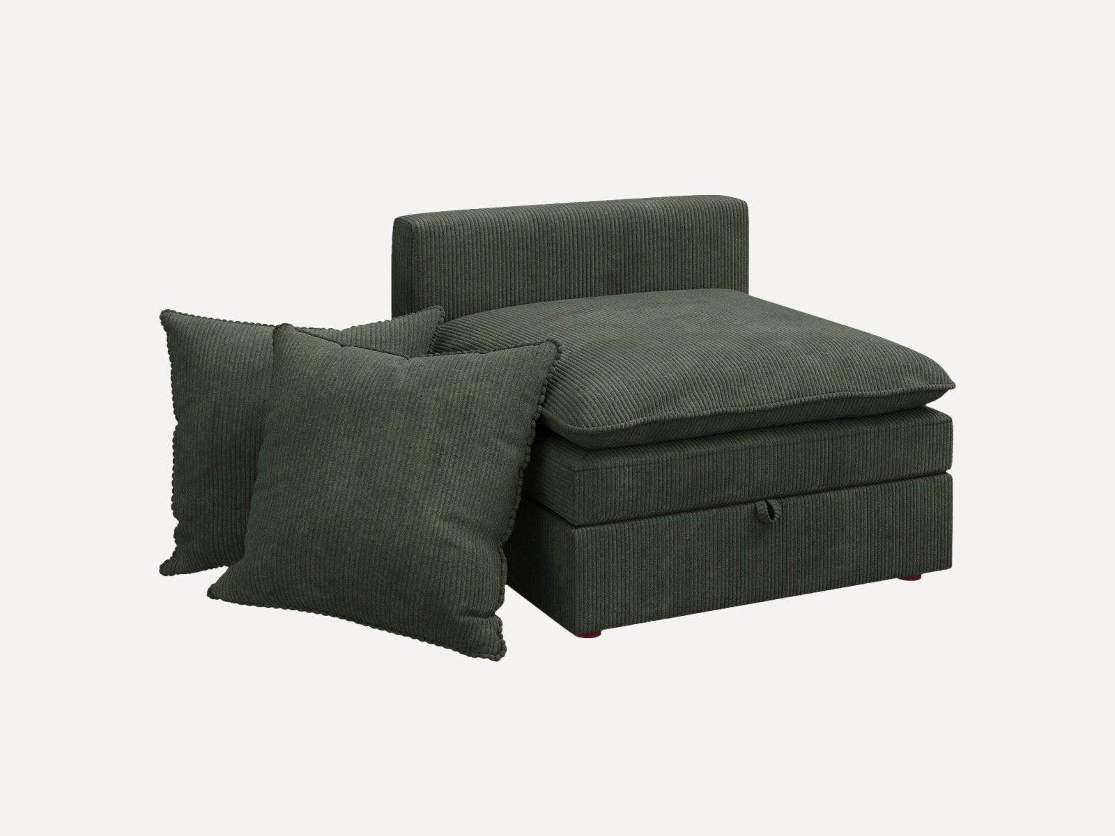 HONBAY 1 Piece Plush double-layer Cushion Corduroy Modular Sectional Seat
#Color_Corduroy Green