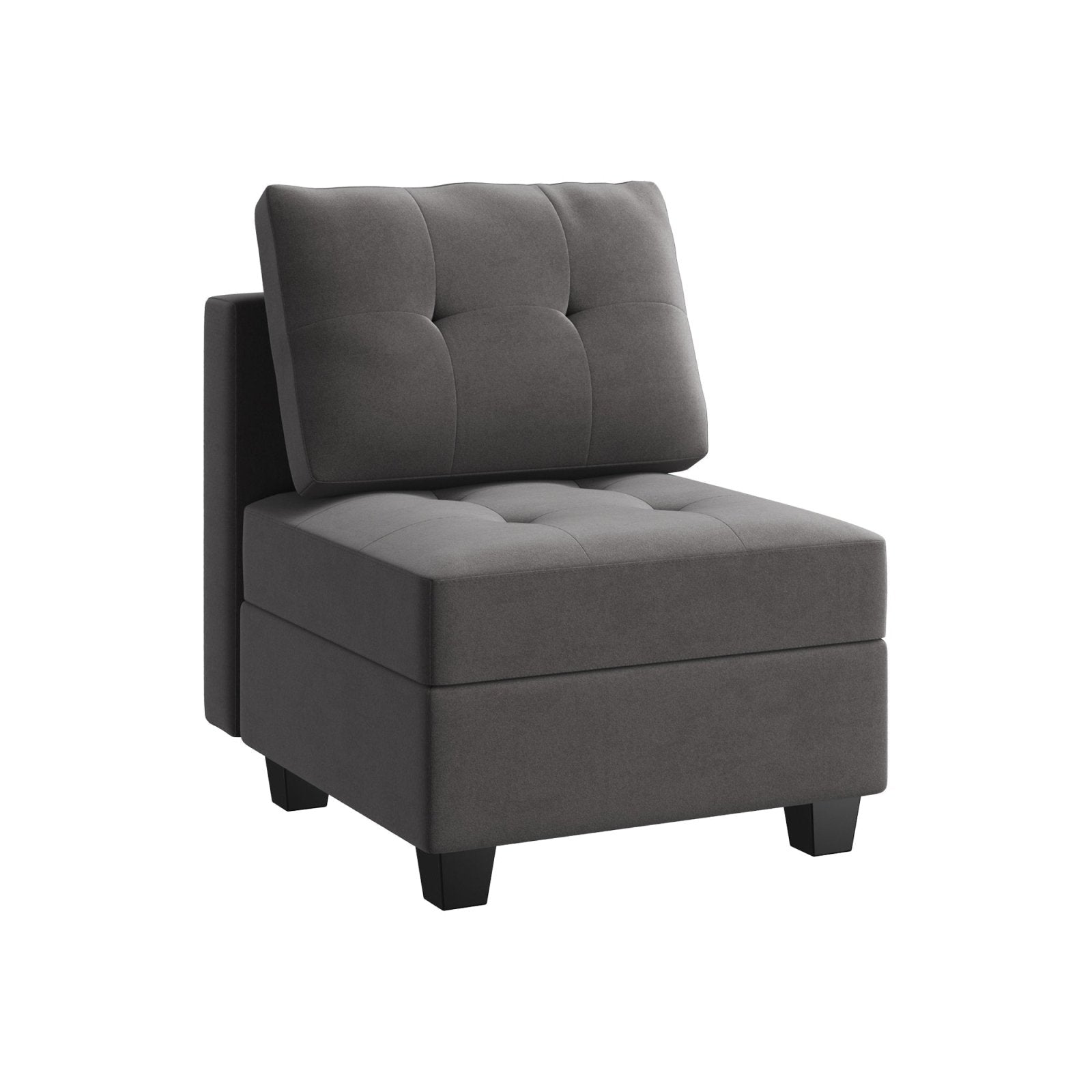 HONBAY 1 Piece Velvet Modular Sectional Storage Seat