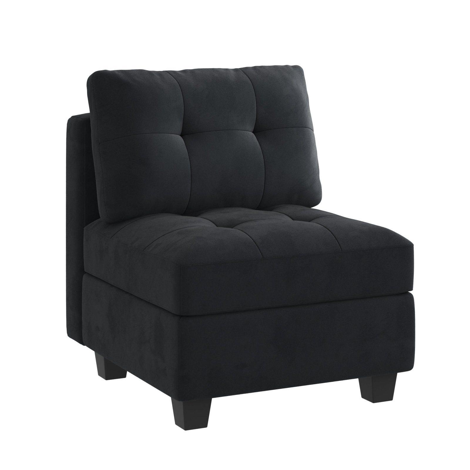 HONBAY 1 Piece Velvet Modular Sectional Storage Seat