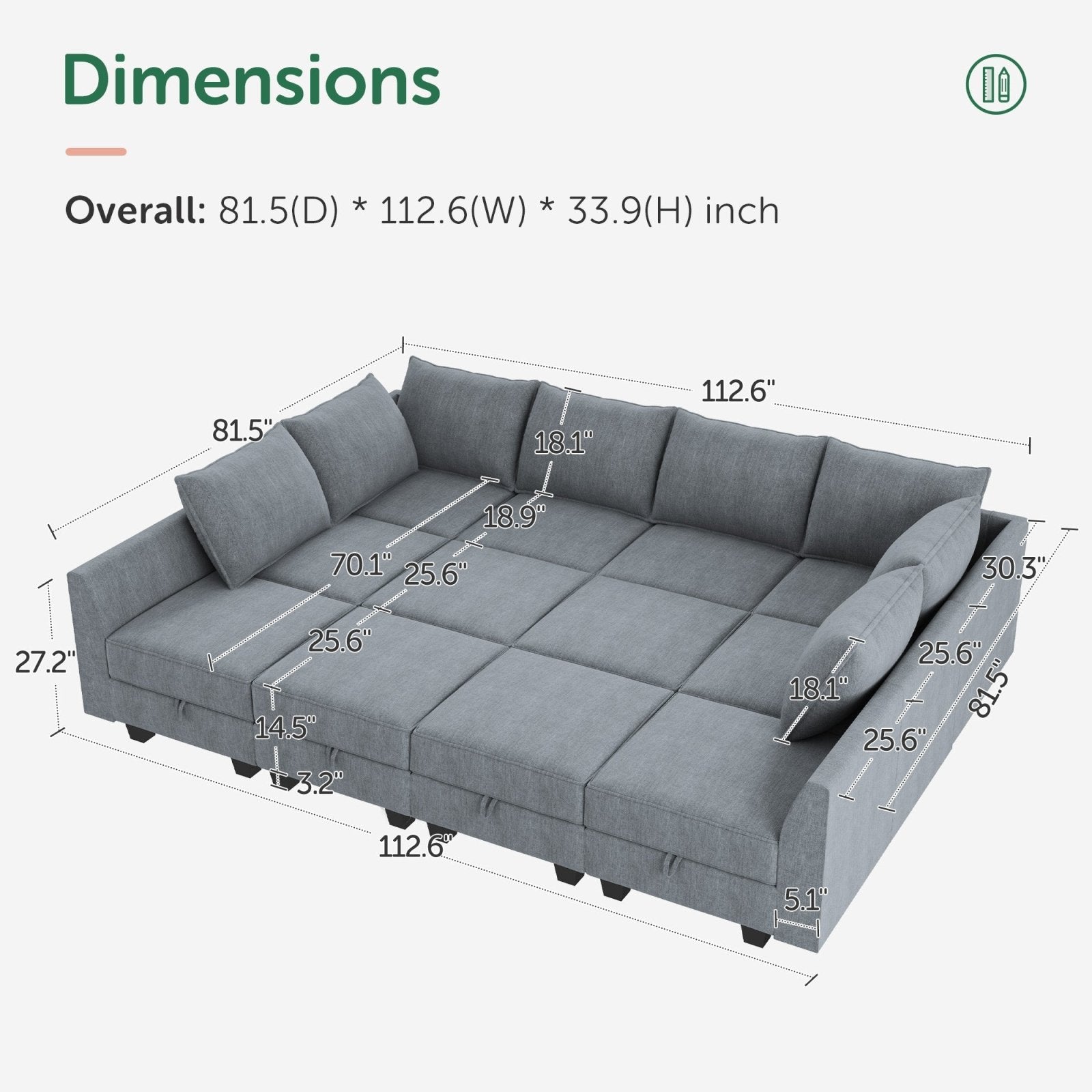 Classic 12-Piece Polyester Sectional