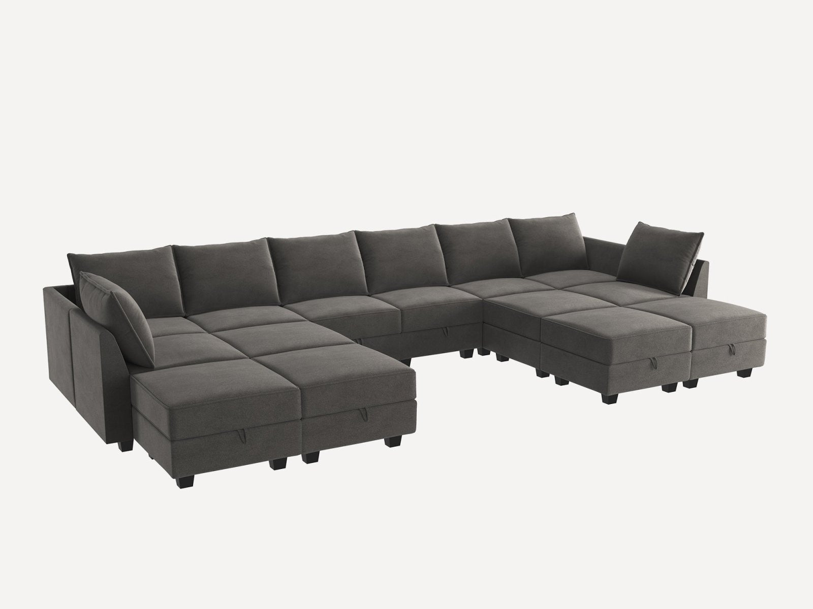 Classic 14-Piece Velvet Sleeper Sectional