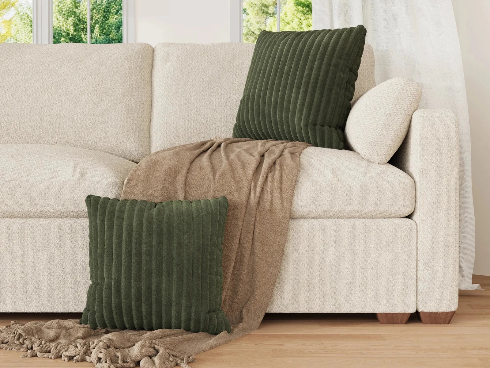 #Color_Wide Corduroy Green
