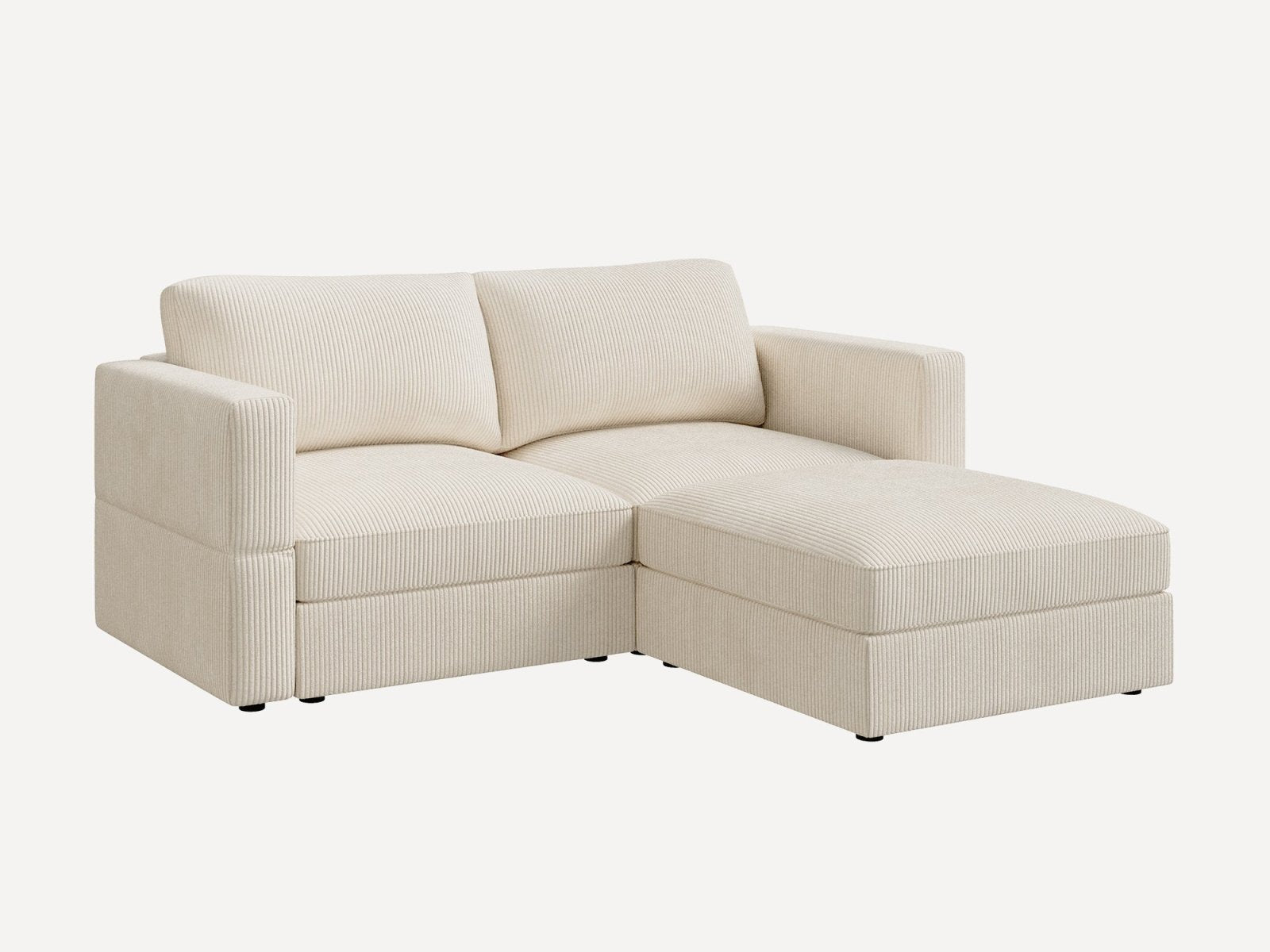HONBAY 3-Piece Corduroy Modular Sectional Cloud Sofa With Oversized Storage Seat