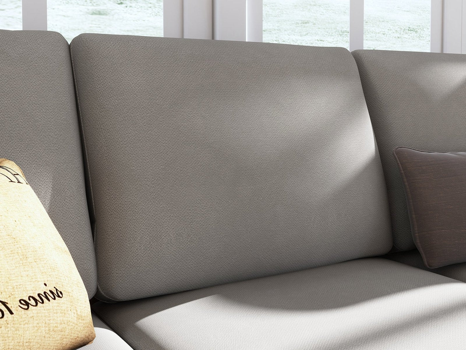 HONBAY 3-Piece Polyester Convertible Sectional Sofa