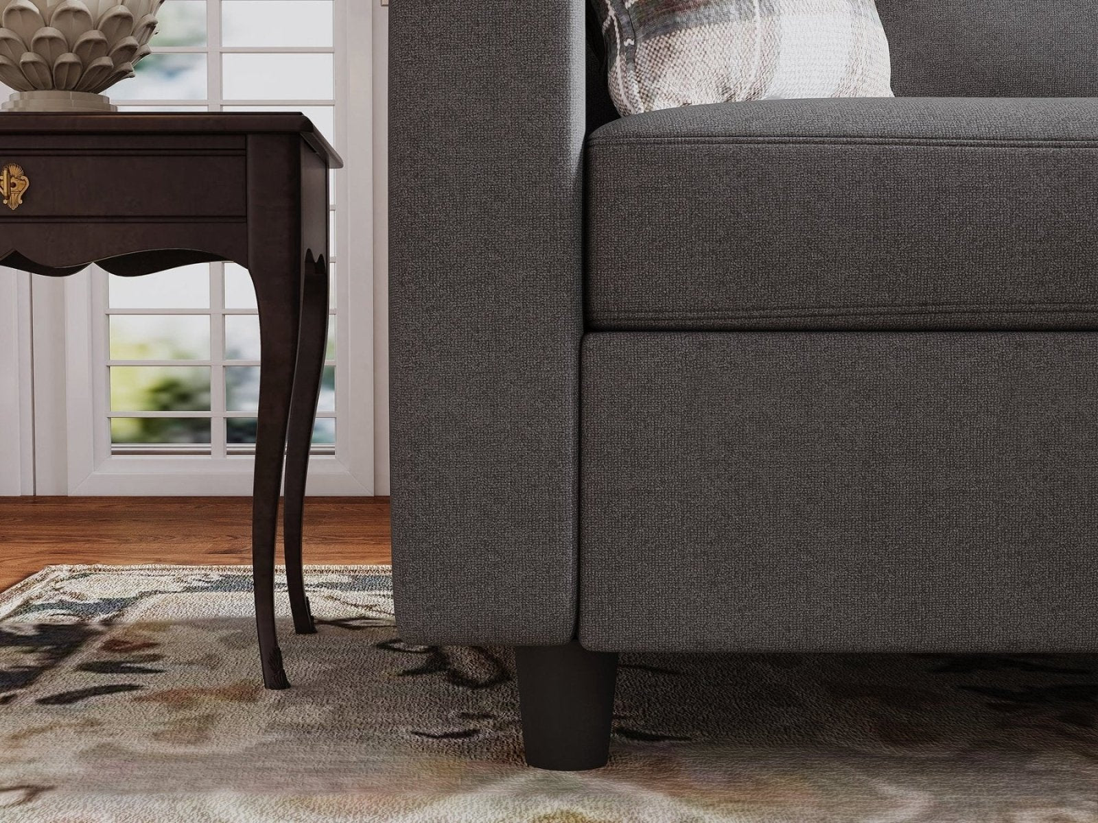HONBAY 3-Piece Polyester Convertible Sectional Sofa