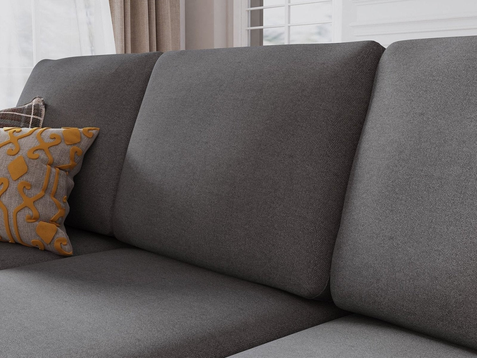 HONBAY 3-Piece Polyester Convertible Sectional Sofa