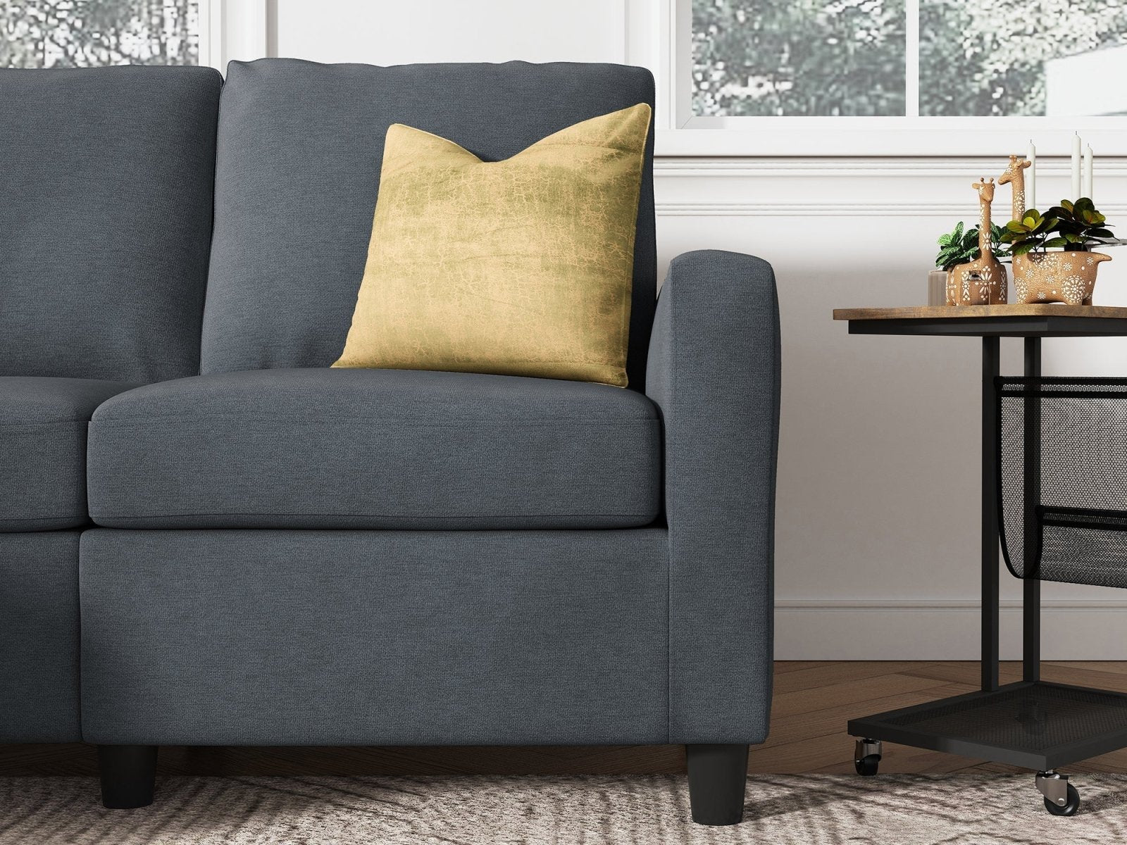HONBAY 3-Piece Polyester Convertible Sectional Sofa