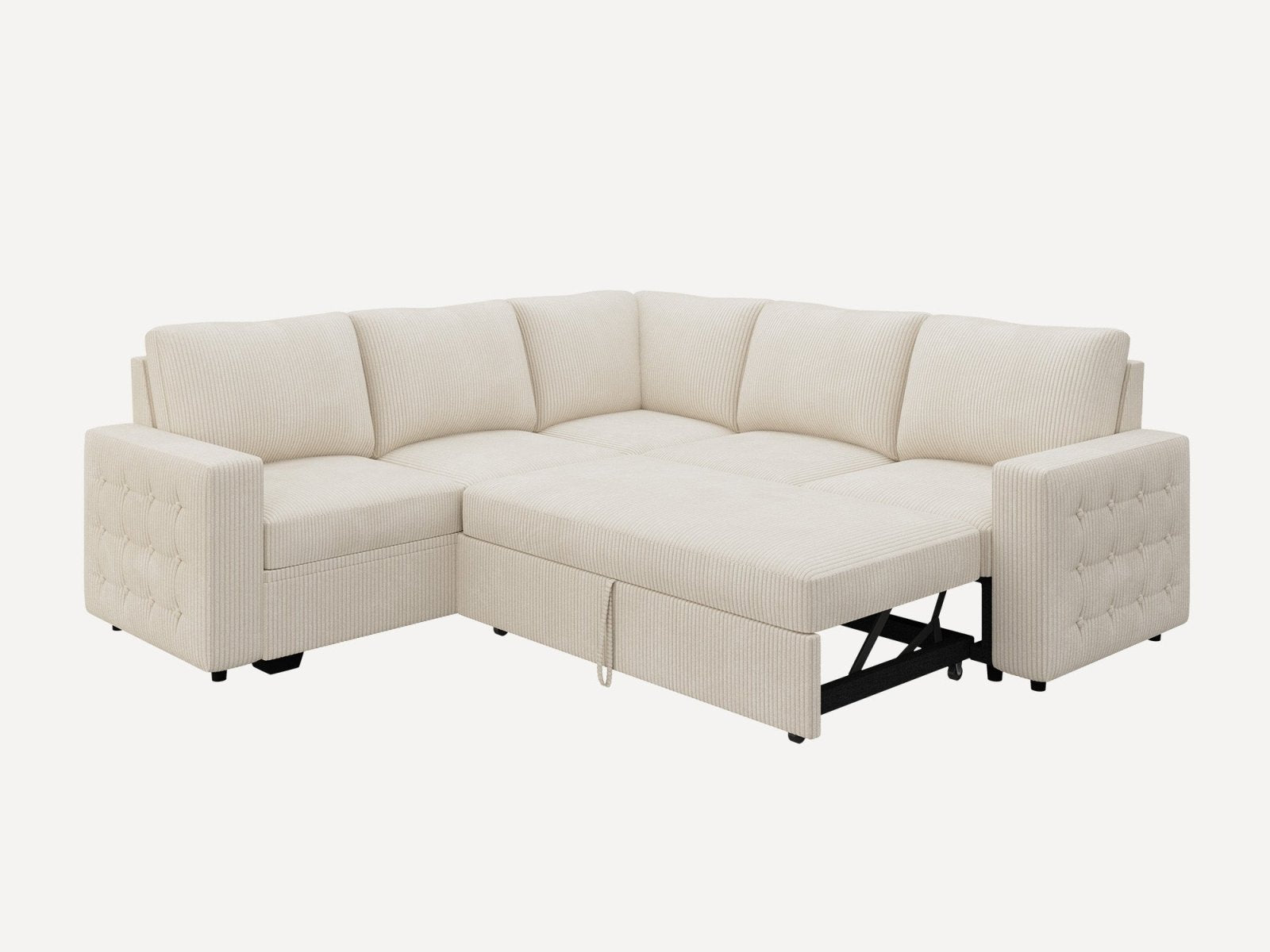 5-Piece Corduroy U-Shaped Sleeper Sectional
#Color_Corduroy Beige