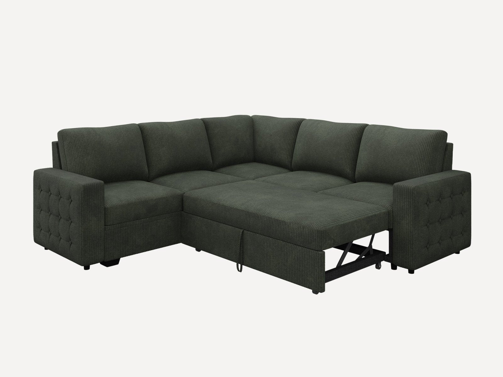 5-Piece Corduroy U-Shaped Sleeper Sectional
#Color_Corduroy Green