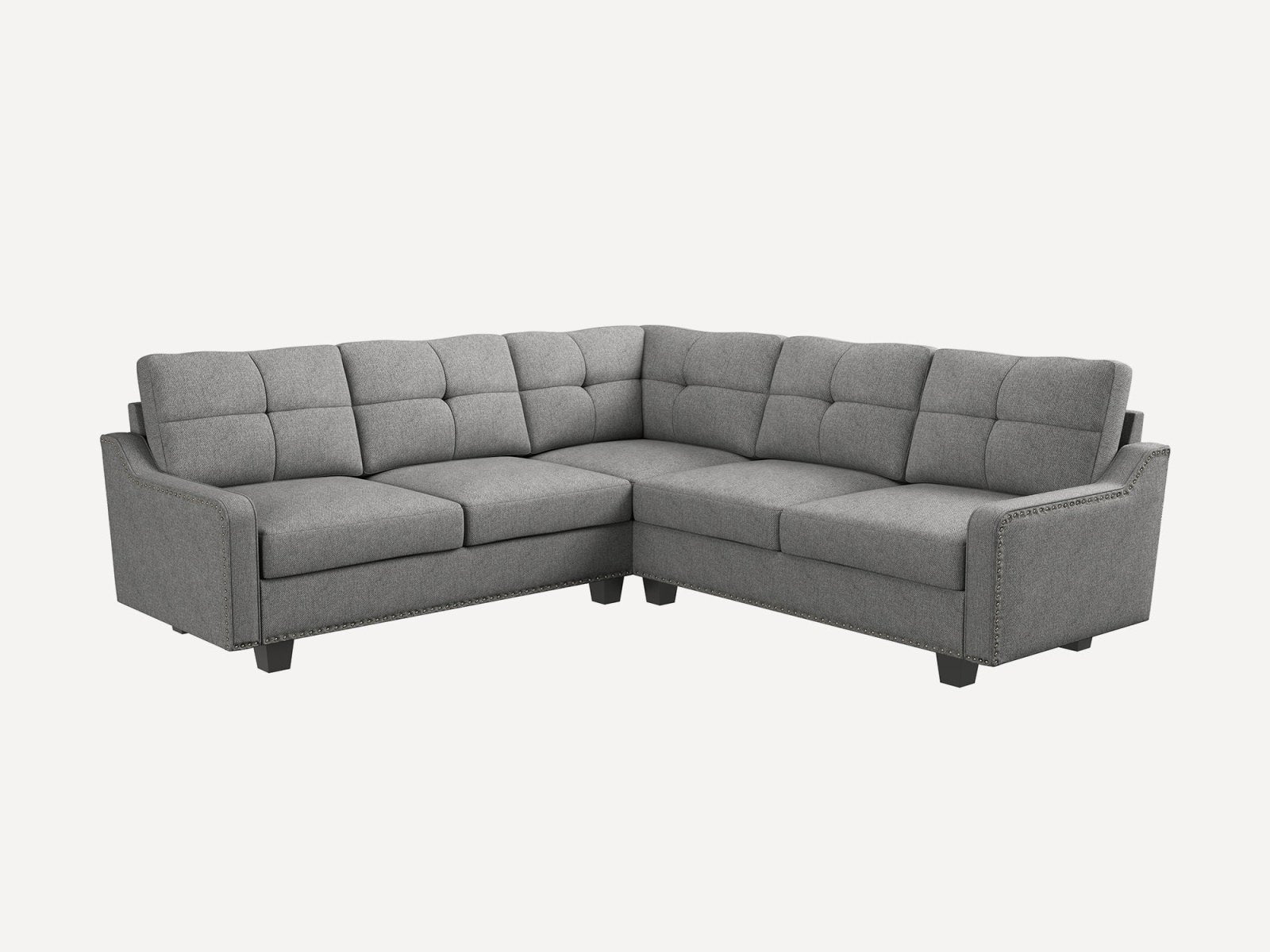 HONBAY 5-Seat L-Shaped Sectional Corner Sofa with Storage Ottoman