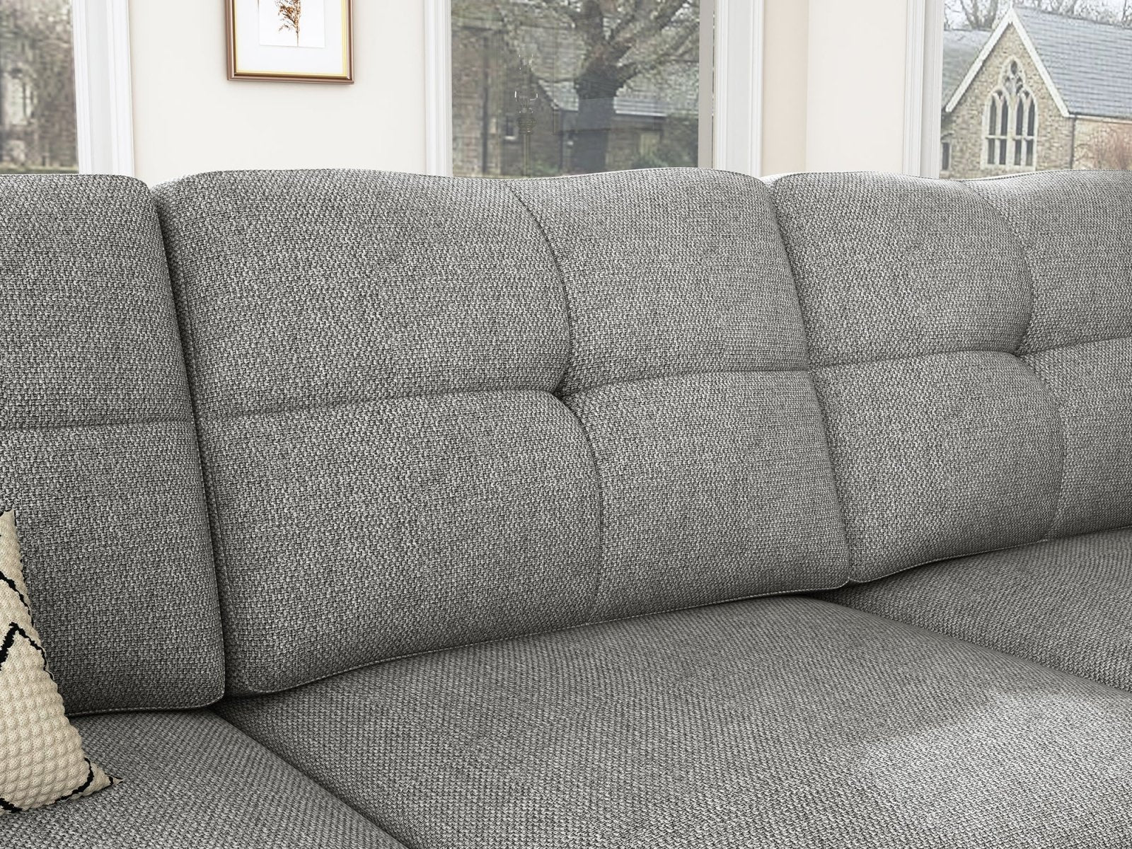 HONBAY 5-Seat L-Shaped Sectional Corner Sofa with Storage Ottoman