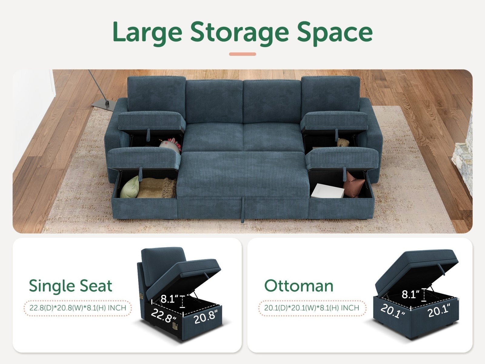 Storage Function #Color_Corduroy Blue