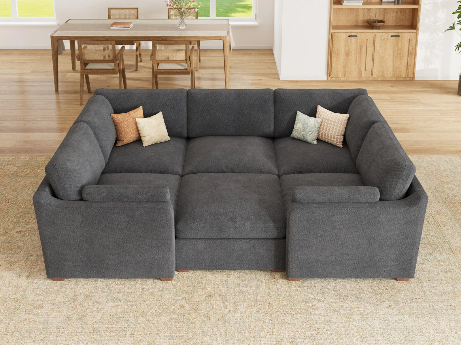 Sleeper Sectional Sofa with Down-Filled Chenille
#Color_Dark Grey